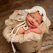 Hazel joined the competition — help win amazing prizes! newborn, baby, sleeping, bonnet, lace, blanket, bucket, knitted, soft, cozy, portrait, infant, cute, resting, headwear, wrapped, warm, floor, wooden, peaceful