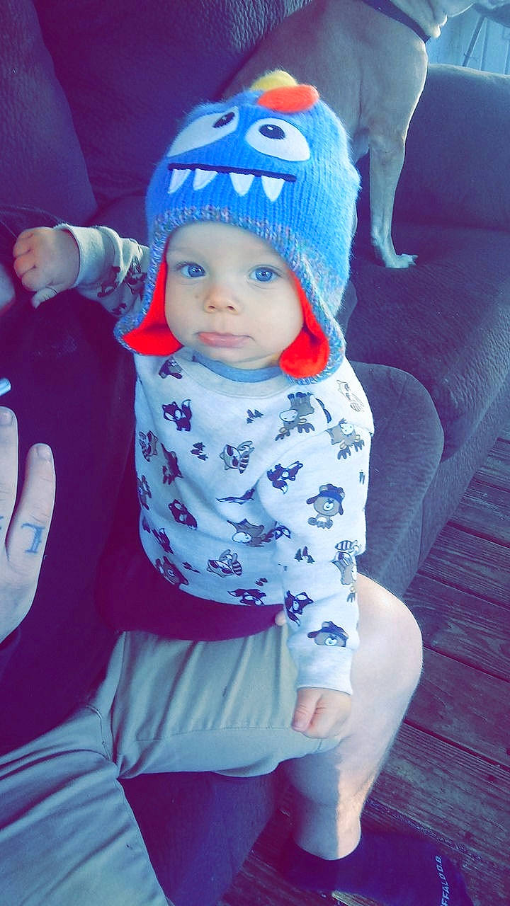 Troy joined the competition — help win amazing prizes! baby, beanie, cap, child, headgear, person, personal_protective_equipment, smile, toddler