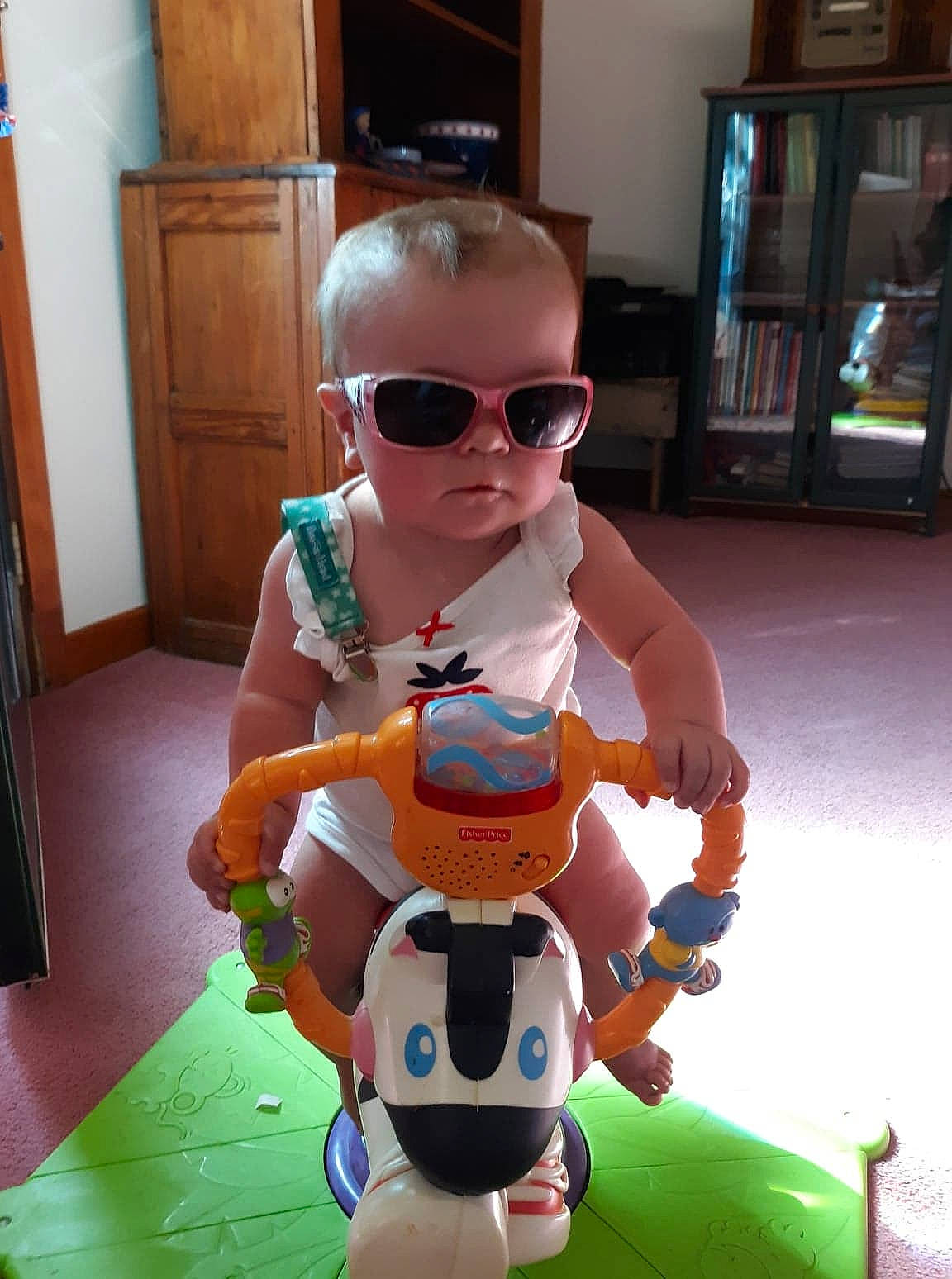 Sky is registered to the contest to win money with this photo: child, cool, eyewear, games, glasses, person, sunglasses, toddler, toy