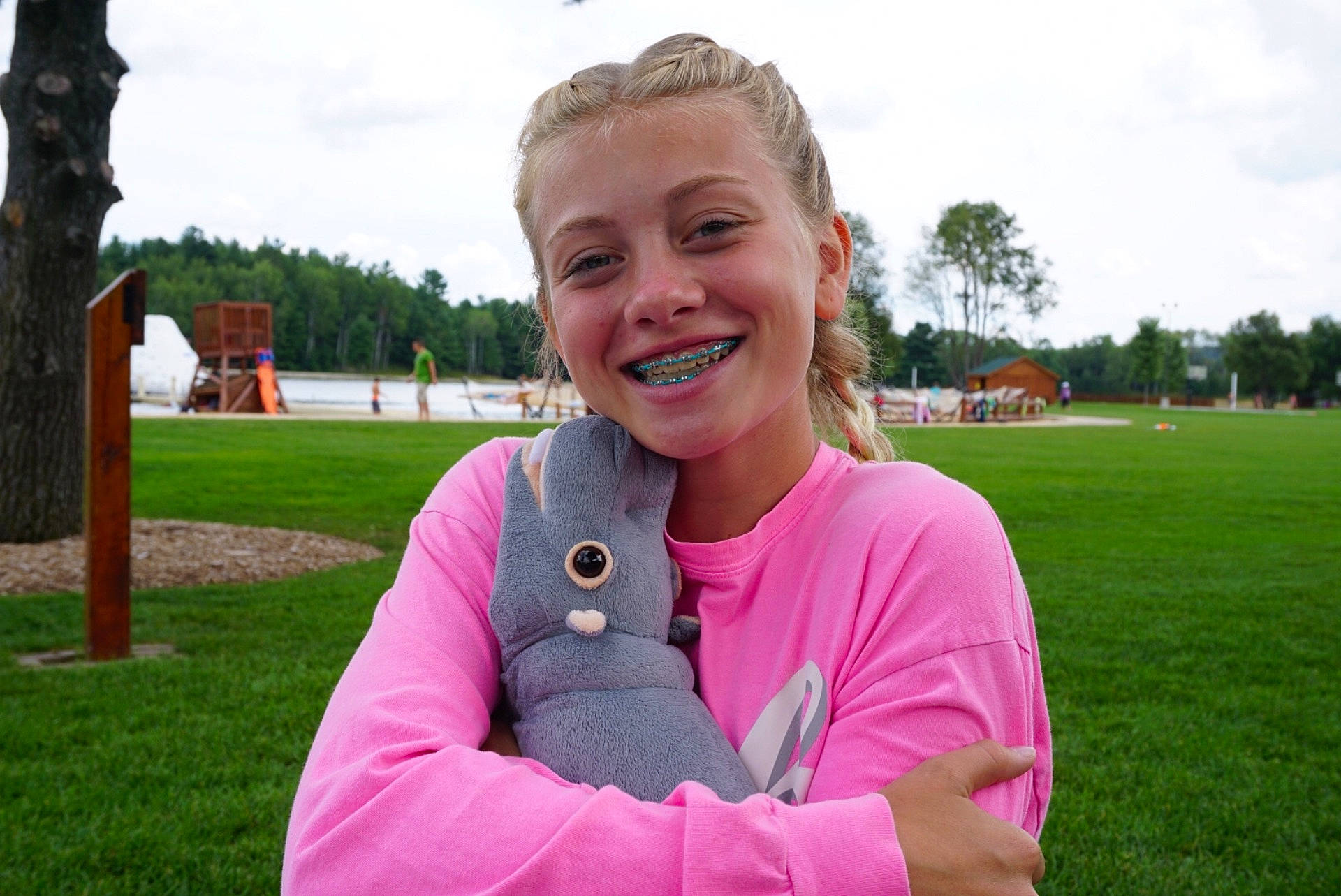 Jazmine joined the competition — help win amazing prizes! boy, child, day, emotion, facial_expression, fun, girl, grass, happiness, joy, lawn, mammal, person, pink, plant, play, red, skin, smile, summer