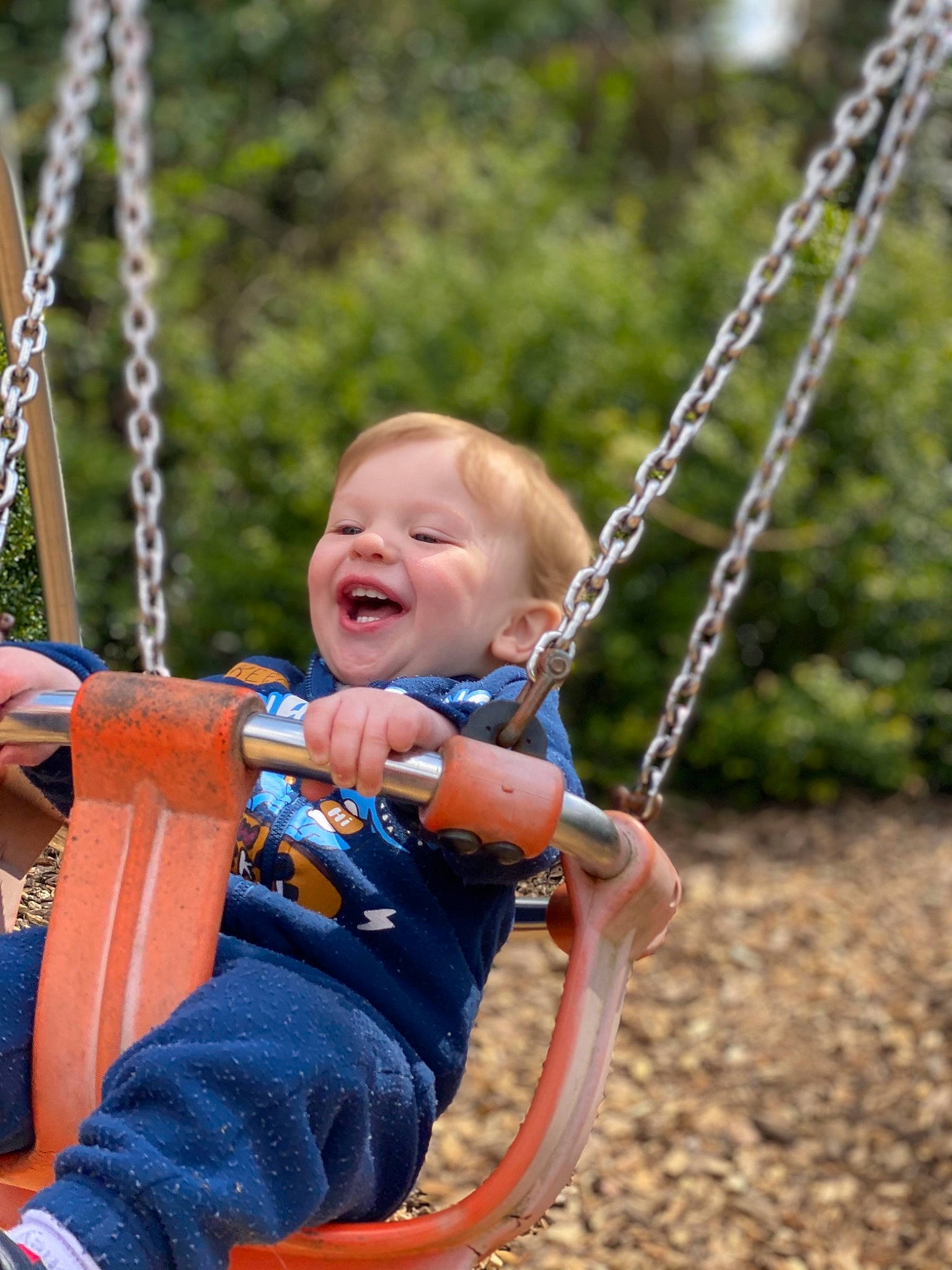Louie is registered to the contest to win money with this photo: child, electric_blue, event, fun, grass, happy, leisure, nature, people, people_in_nature, person, photograph, plant, play, playground, recreation, smile, swing, thumb, toddler