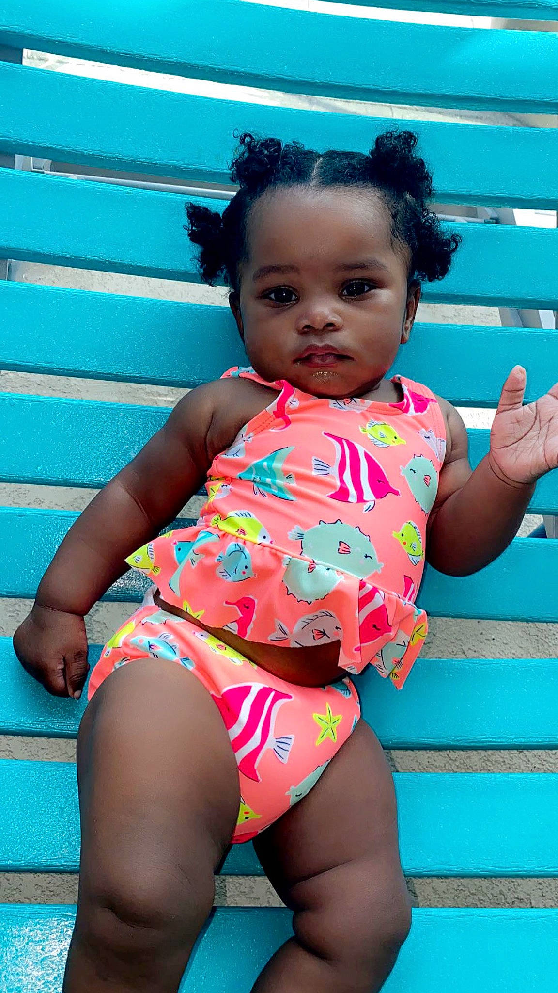 Cadence joined the competition — help win amazing prizes! baby, baby_toddler_clothing, beauty, blue, cheek, chest, child, eye, hair, happy, head, human_leg, leisure, magenta, mouth, person, pink, skin, thigh, toddler