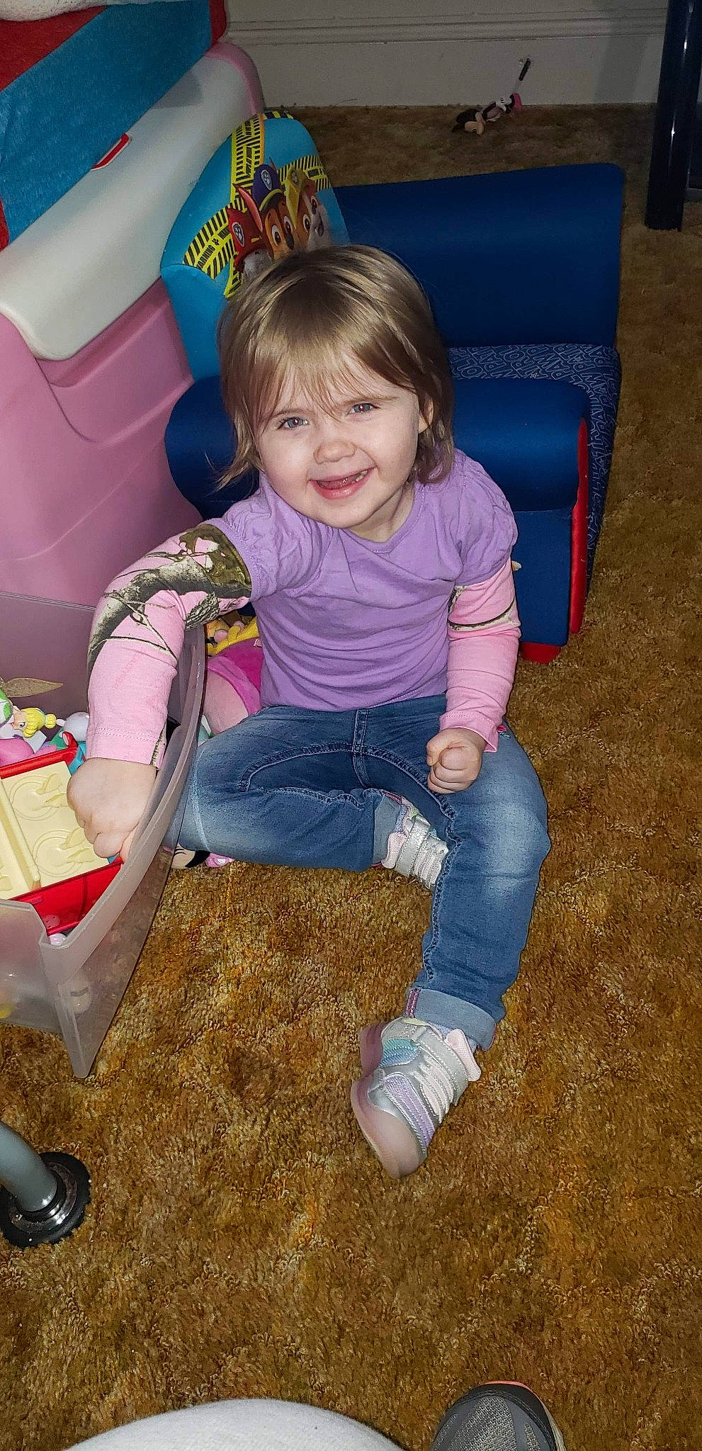 Rylee is registered to the contest to win money with this photo: child, fun, joy, person, play, sitting, toddler