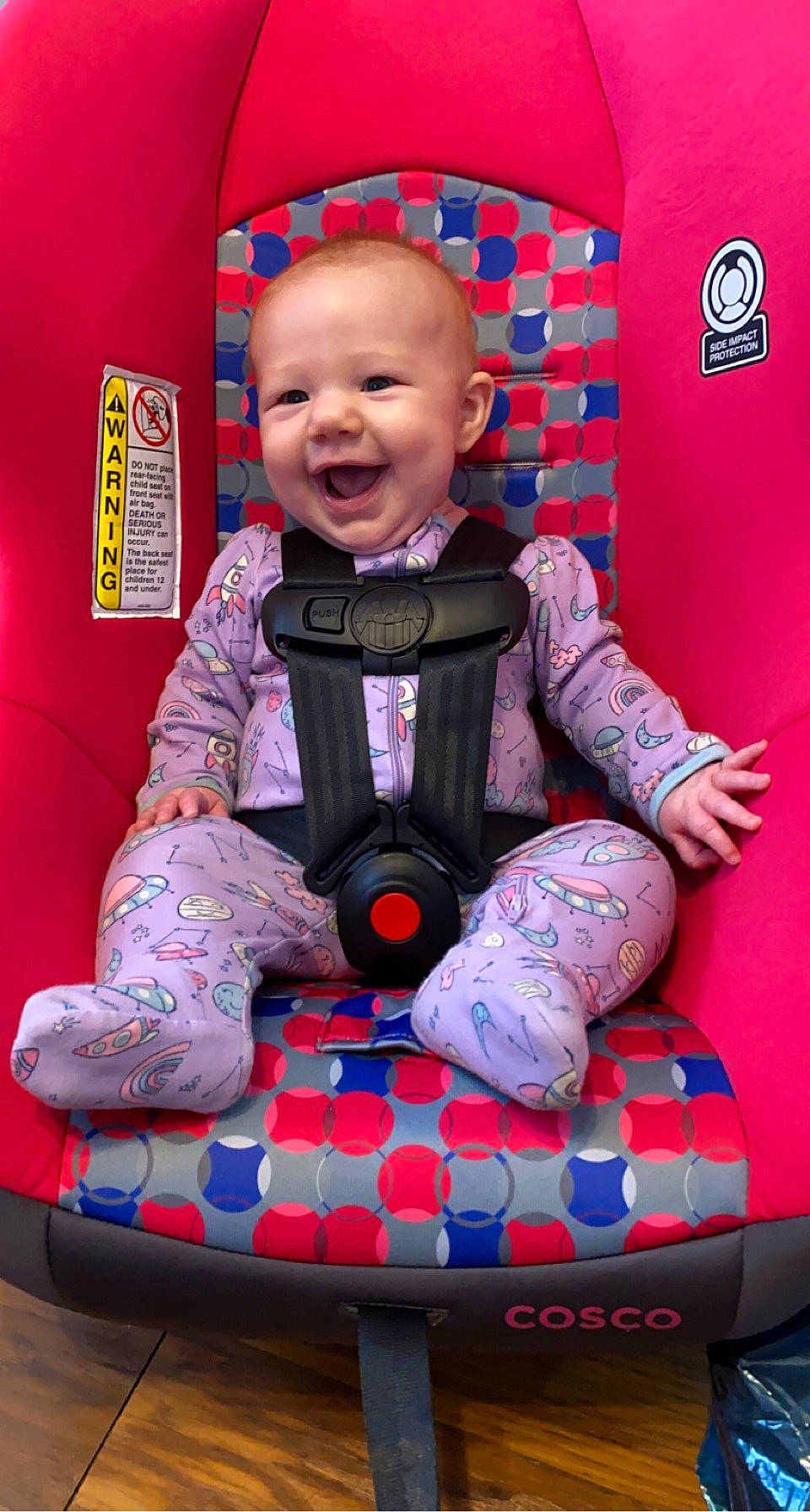 Kynlee joined the competition — help win amazing prizes! baby, baby_toddler_clothing, blue, child, face, fun, happy, head, outerwear, people, person, photograph, pink, product, purple, red, sleeve, smile, textile, toddler