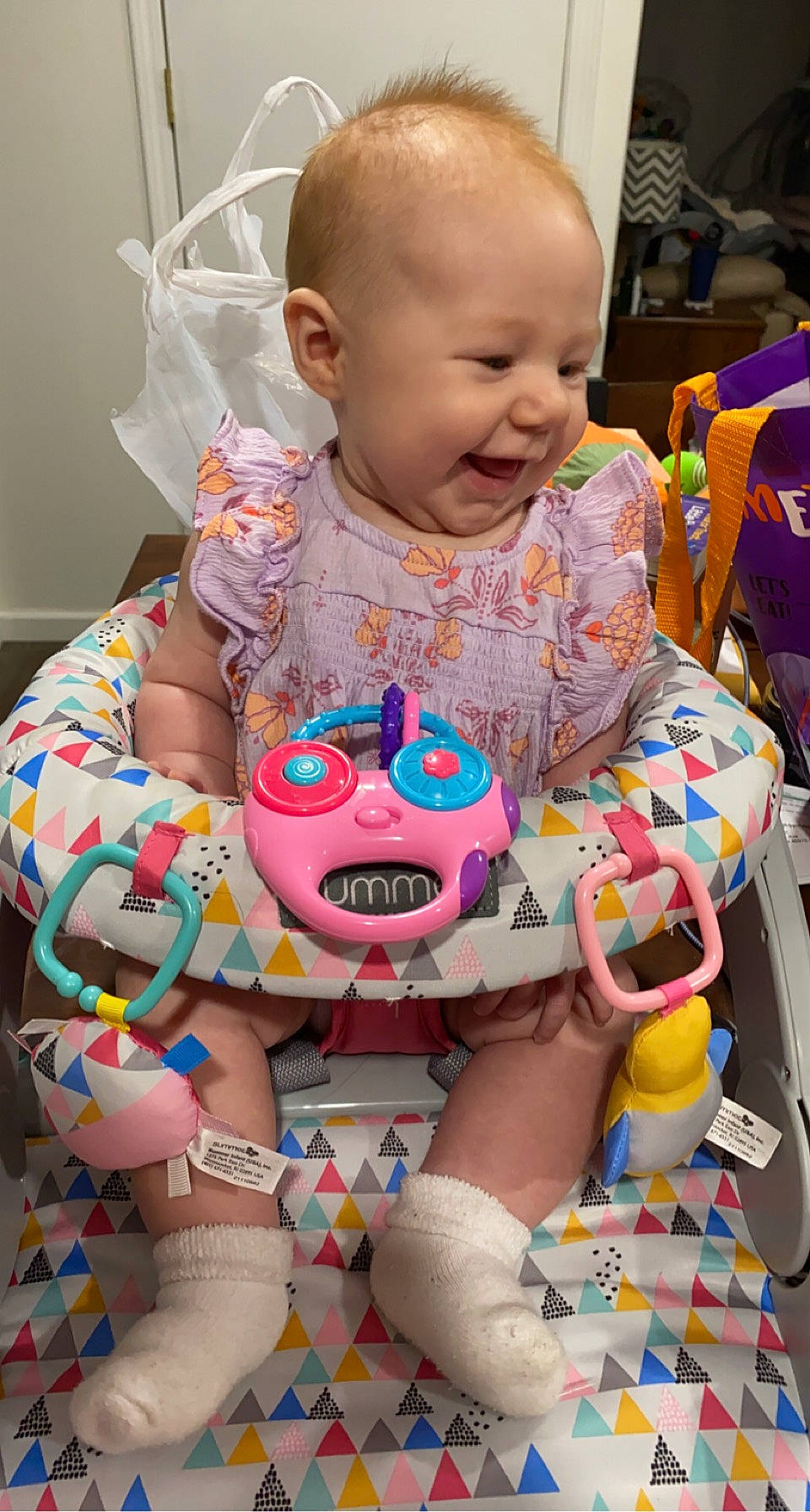 Kynlee is registered to the contest to win money with this photo: baby, baby_toddler_clothing, cheek, child, dress, eye, face, happy, head, human_body, mouth, organ, person, photograph, pink, product, shorts, skin, sleeve, smile