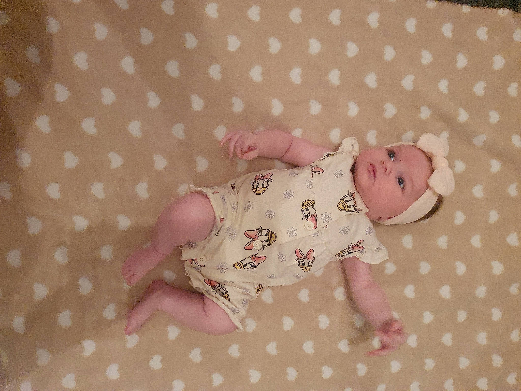 Ylana participe au concours pour gagner de l'argent avec cette photo : baby, baby_products, baby_toddler_clothing, baby_toys, bedding, child, comfort, creative_arts, dress, fawn, head, linens, pattern, person, pink, room, skin, sleeve, toddler, toy