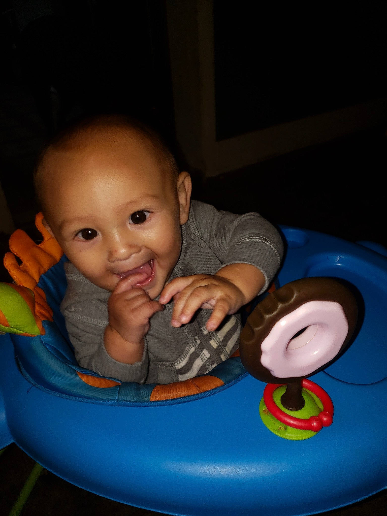 Ayden joined the competition — help win amazing prizes! baby, baby_playing_with_toys, baby_products, baby_toys, child, eye, fun, iris, leisure, person, play, product, sitting, skin, smile, toddler, toy, tummy_time