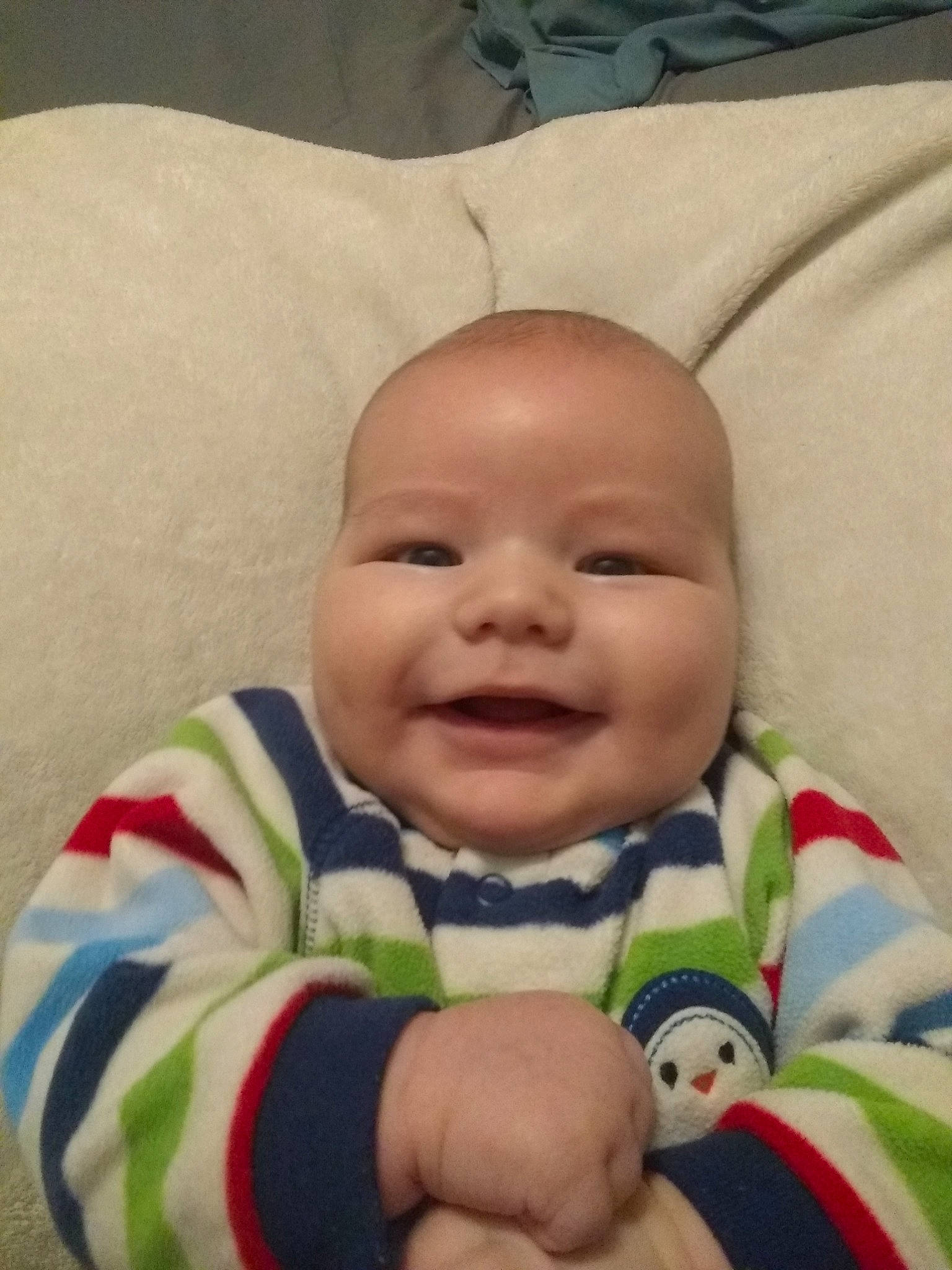 Kodie is registered to the contest to win money with this photo: baby, baby_making_funny_faces, cheek, child, chin, eye, face, facial_expression, forehead, head, joy, lip, mouth, nose, person, skin, smile, toddler