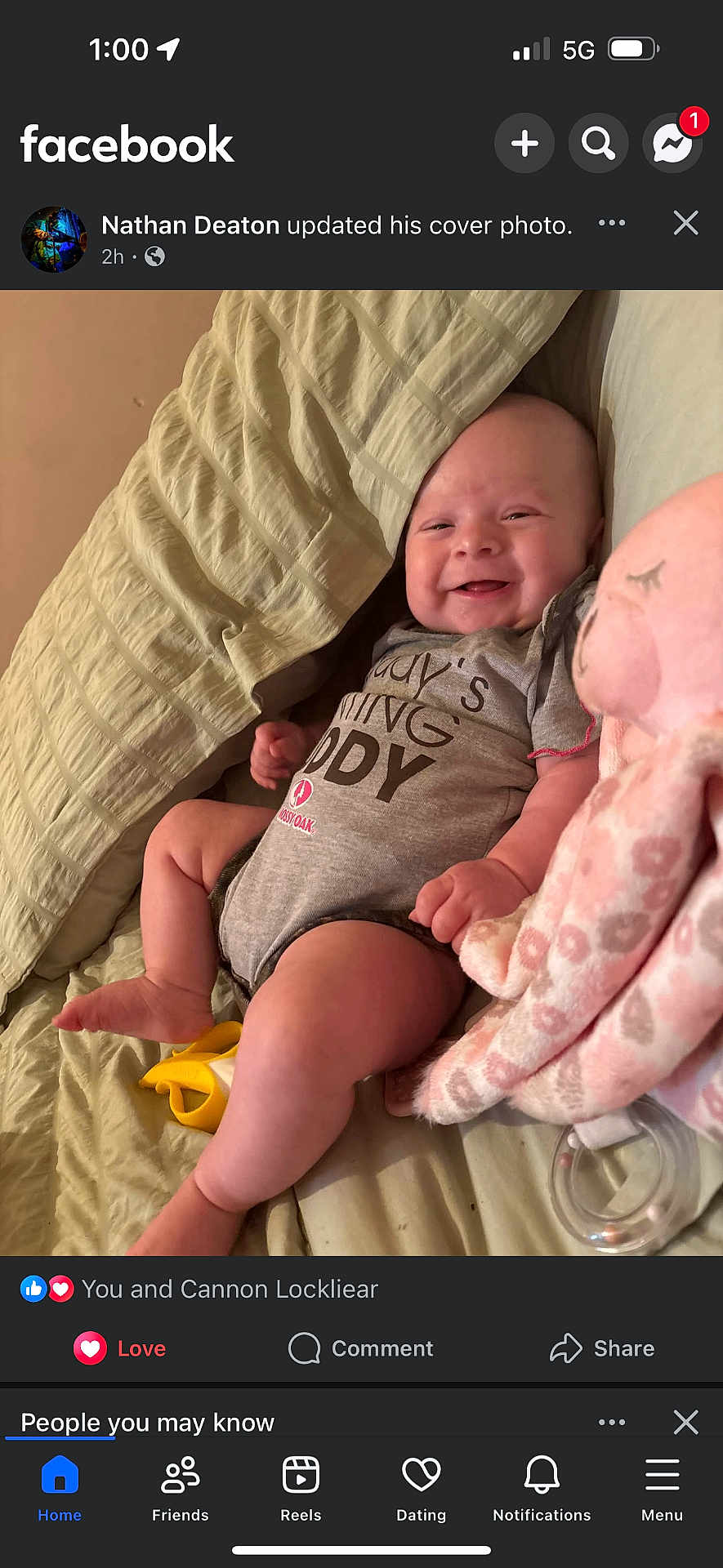 Erin joined the competition — help win amazing prizes! baby, infant, smile, onesie, plush_toy, octopus_toy, banana_toy, bed, blanket, happy, person, child, indoor, cute, young, lying_down, skin, face, hand, foot