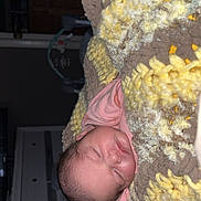 Harrper joined the competition — help win amazing prizes! baby, sleeping, blanket, knit, cozy, infant, face, head, indoors, furniture, laptop, technology, soft, warm, peaceful, resting, child, home, comfort, quiet