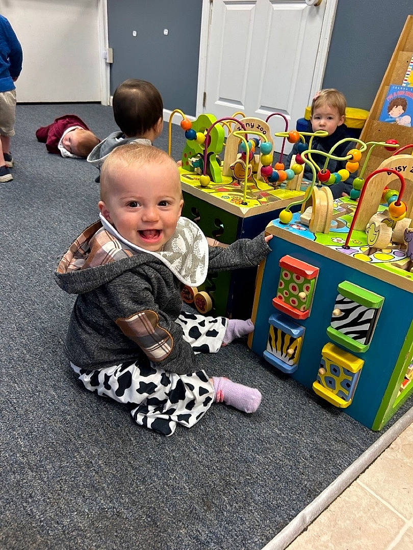 Aurora-jean joined the competition — help win amazing prizes! baby, baby_toddler_clothing, ball, child, door, event, flooring, fun, joy, kindergarten, person, play, recreation, room, sitting, smile, stuffed_toy, t_shirt, toddler, toy