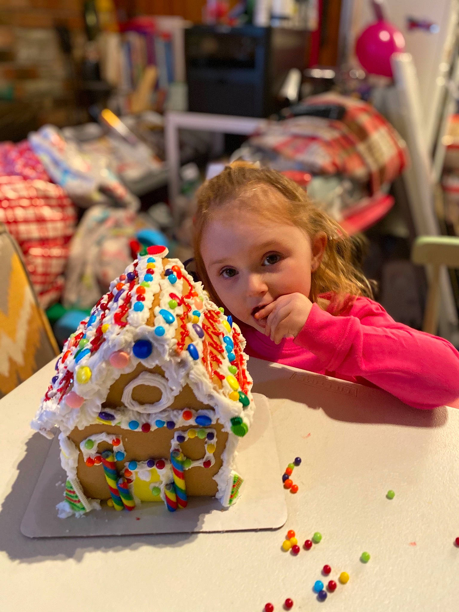 Talia joined the competition — help win amazing prizes! baked_goods, baking, buttercream, cake, cake_decorating_supply, candy, child, chocolate, confectionery, cuisine, dairy, dessert, food, gingerbread_house, ingredient, person, recipe, snack, sprinkles, sweetness