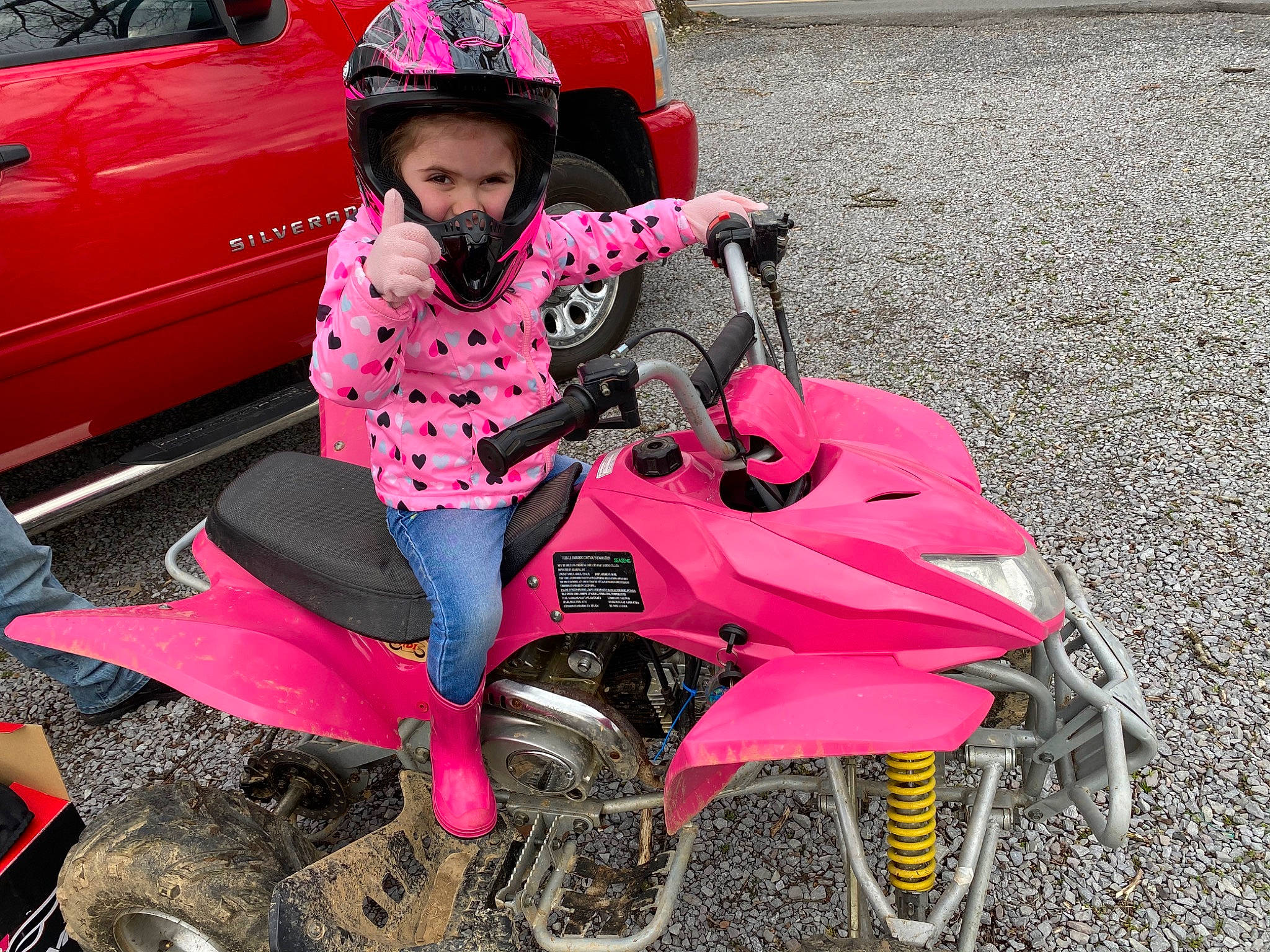 Annaleigh joined the competition — help win amazing prizes! car, child, magenta, person, pink, plant, product, toddler, vehicle