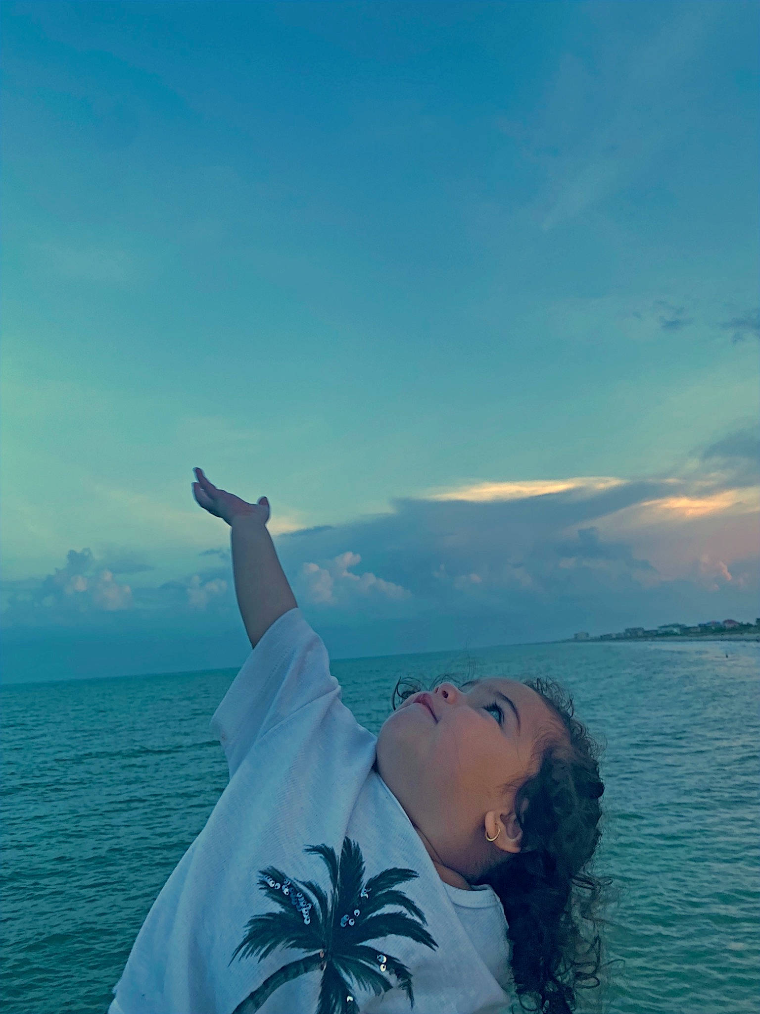 Ainhoa is registered to the contest to win money with this photo: cloud, coast, coastal_and_oceanic_landforms, electric_blue, fun, gesture, happy, horizon, lake, leisure, meteorological_phenomenon, people_in_nature, person, shore, sky, travel, tree, tropics, water, wind