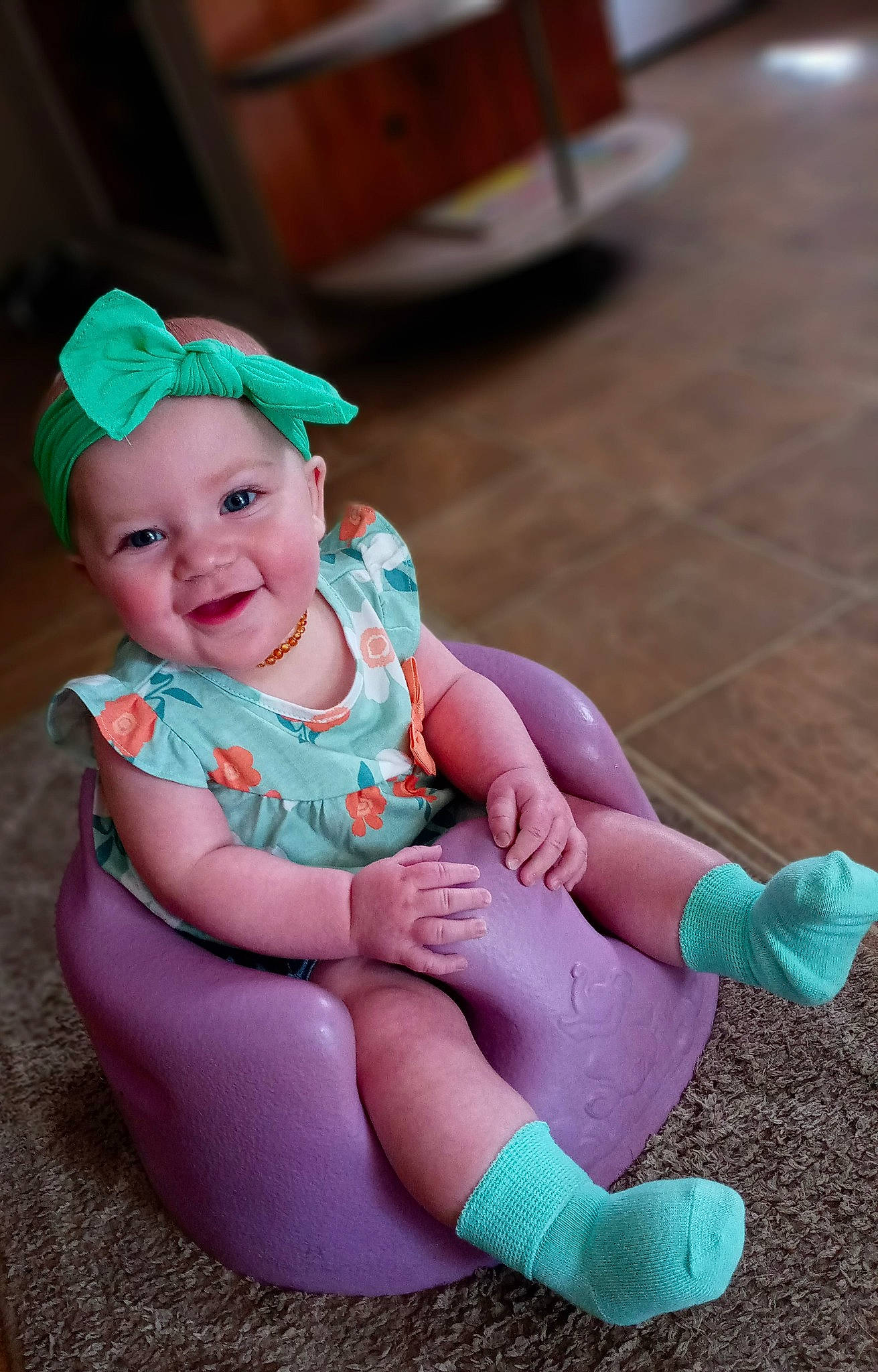 Adalynn is registered to the contest to win money with this photo: baby, baby_toddler_clothing, child, finger, foot, grass, happy, headwear, human_leg, jewellery, joy, knee, leg, leisure, magenta, person, pink, purple, skin, smile