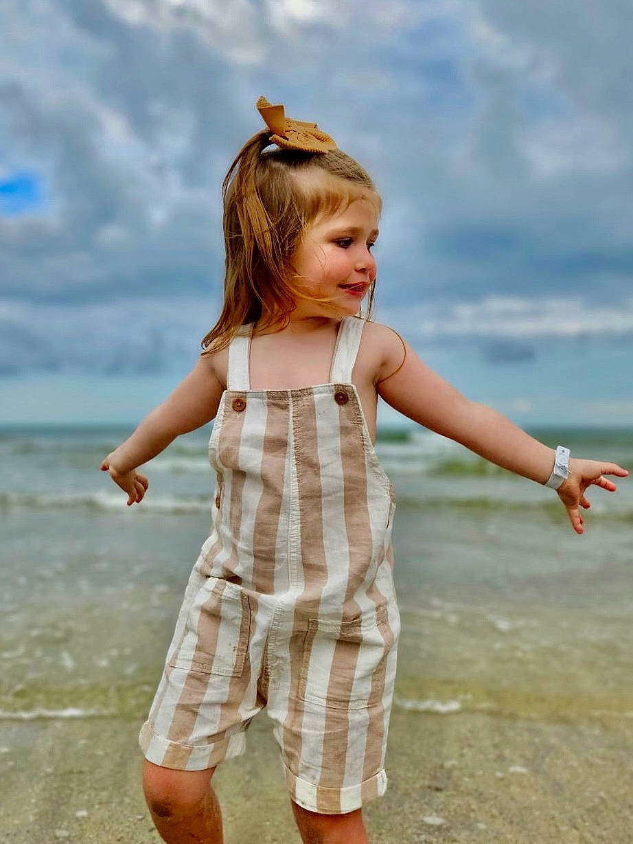 Guinevere is registered to the contest to win money with this photo: barefoot, beach, blond, brown_hair, cloud, fashion_design, flash_photography, fun, gesture, grass, happy, human_leg, joy, long_hair, people_in_nature, person, sand, sky, sleeve, toddler