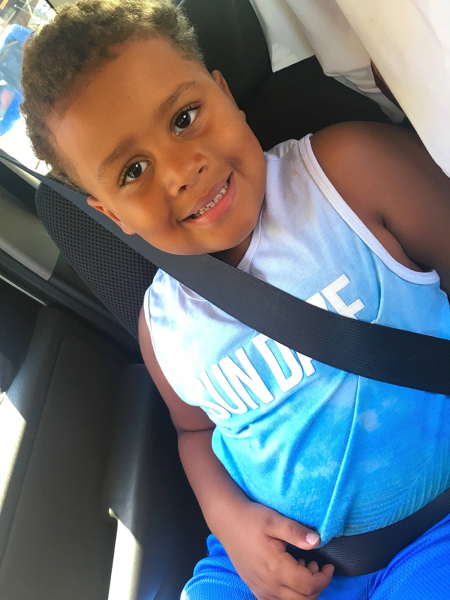 Amir joined the competition — help win amazing prizes! arm, baby, baby_carriage, baby_products, blue, car_seat, child, joy, person, product, seat_belt, shoulder, skin, smile, toddler, vacation