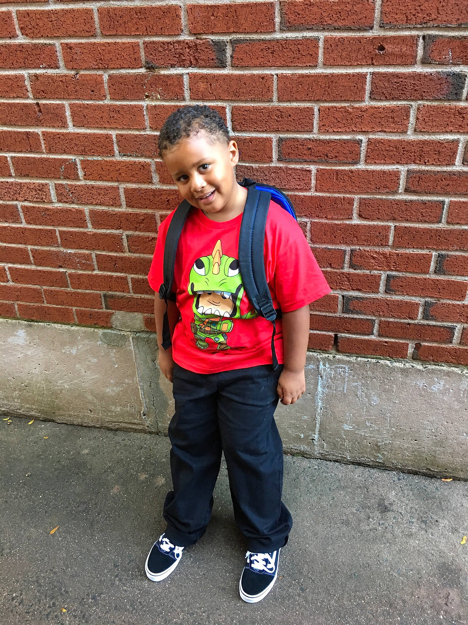 Amir joined the competition — help win amazing prizes! child, cool, denim, footwear, fun, jeans, joy, person, play, red, shoe, smile, standing, t_shirt, toddler, vacation, wall