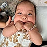 Haylen joined the competition — help win amazing prizes! baby, bracelet, carpet, child, chubby, clothing, cute, face, floor, furniture, hands, home, infant, person, pillow, pineapple_pattern, playful, portrait, smiling, sock