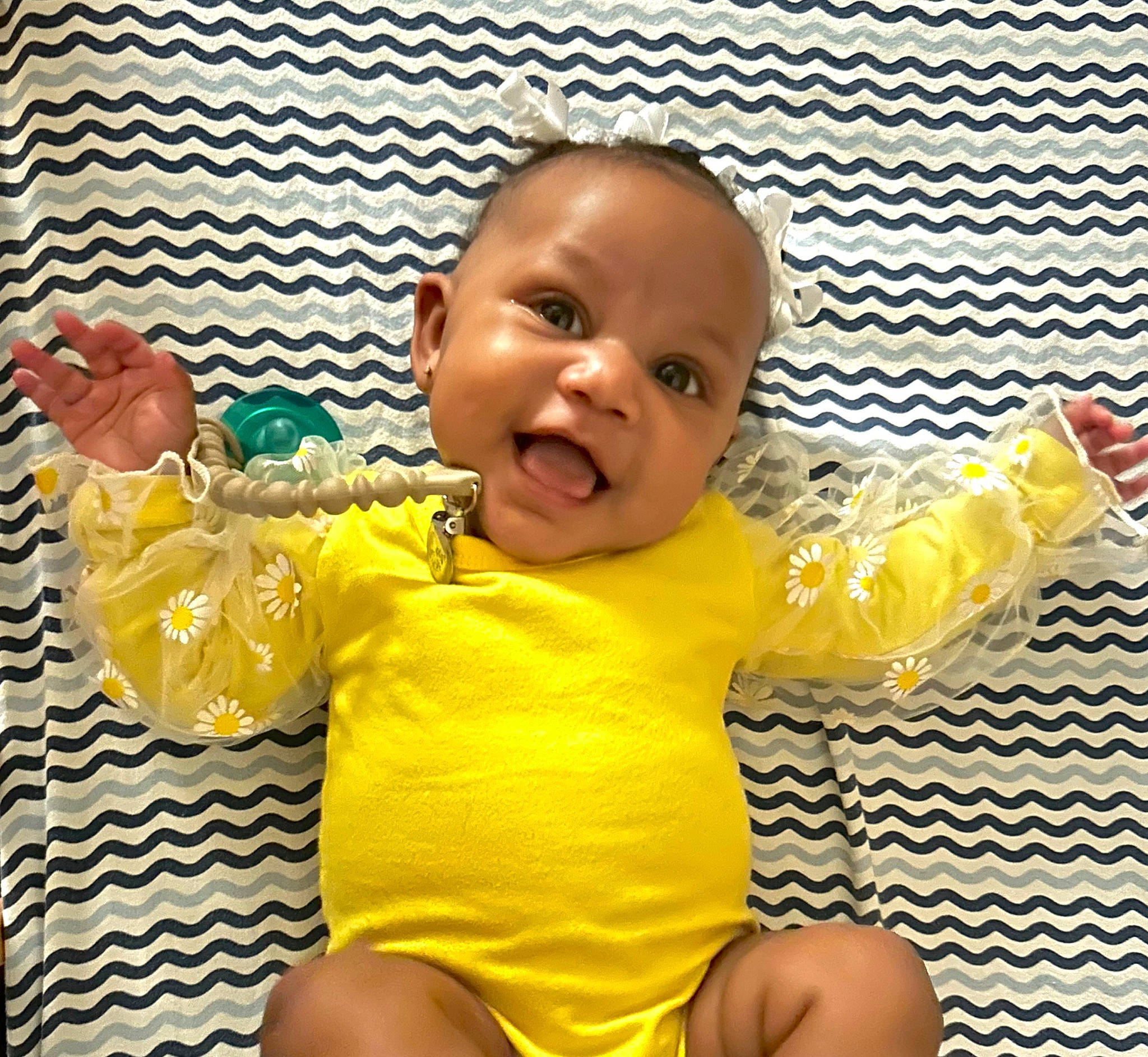 Heaven joined the competition — help win amazing prizes! baby, baby_toddler_clothing, barefoot, cheek, chest, child, comfort, fun, gesture, happy, human_leg, people_in_nature, person, play, sitting, sleeve, smile, t_shirt, thigh, thumb