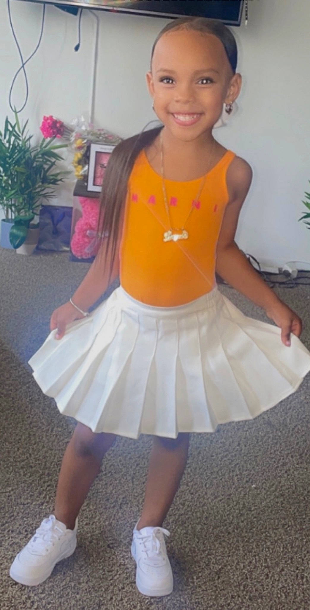 Layah joined the competition — help win amazing prizes! baby_toddler_clothing, ballet_tutu, child, event, flowerpot, fun, happy, houseplant, human_leg, joy, pattern, person, pink, plant, sleeve, smile, t_shirt, thigh, toddler, trunk