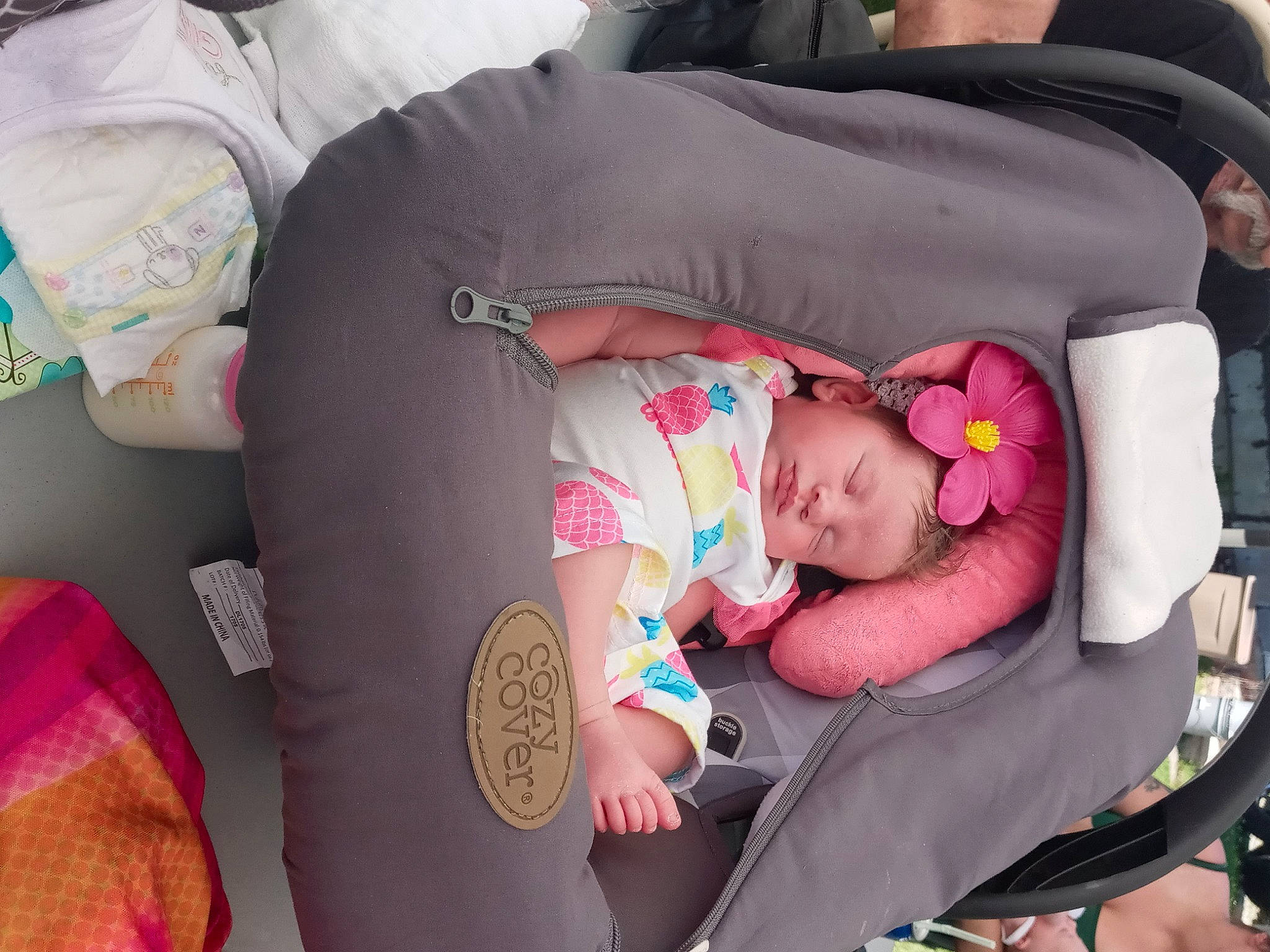Willow is registered to the contest to win money with this photo: baby, baby_carriage, baby_in_car_seat, baby_products, baby_sleeping, birth, car_seat, child, comfort, nap, person, pink, product, sleep, toddler