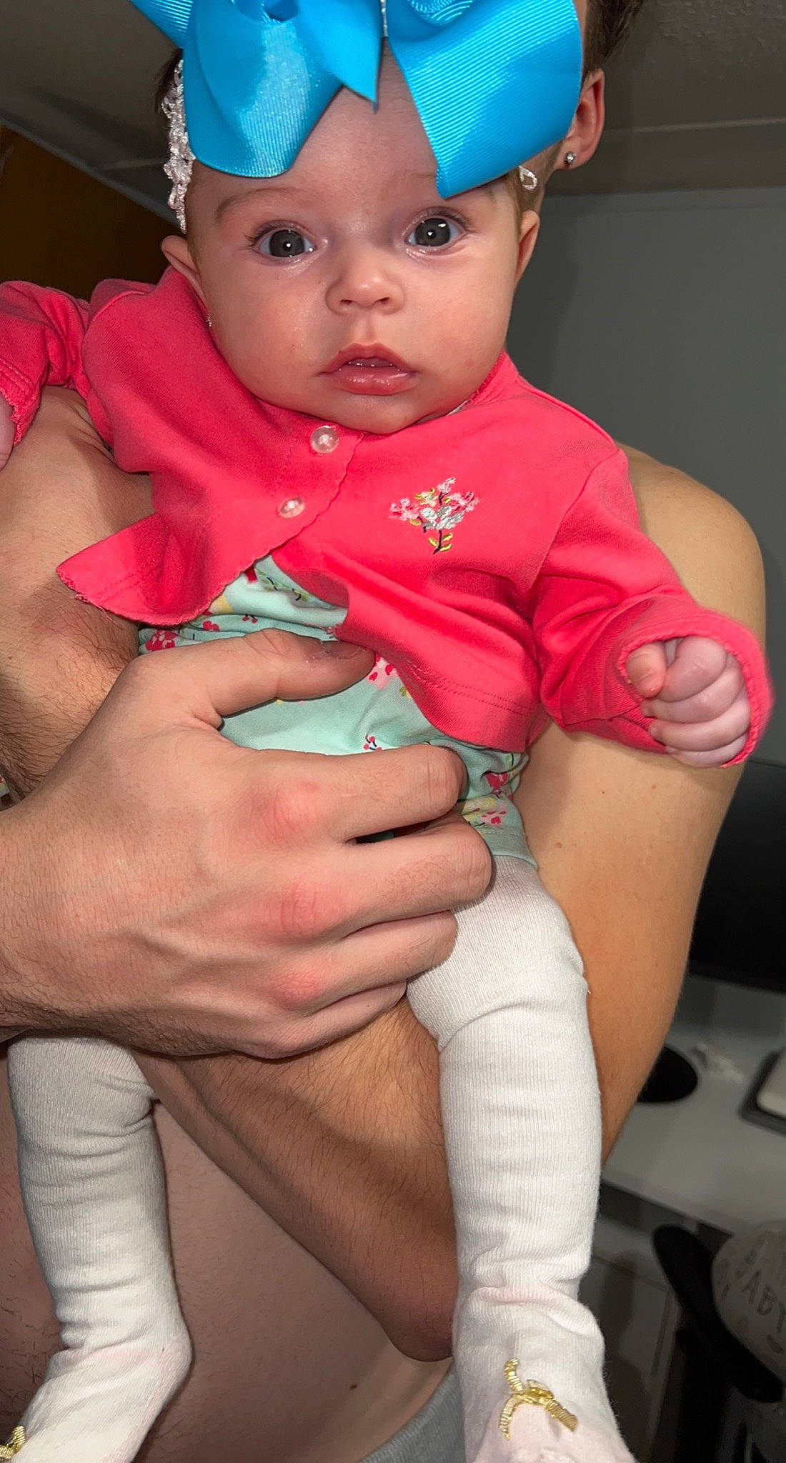 Remi joined the competition — help win amazing prizes! arm, baby, baby_toddler_clothing, blue, elbow, finger, flash_photography, gesture, hand, happy, headwear, joint, lip, muscle, nail, person, pink, skin, thigh, thumb