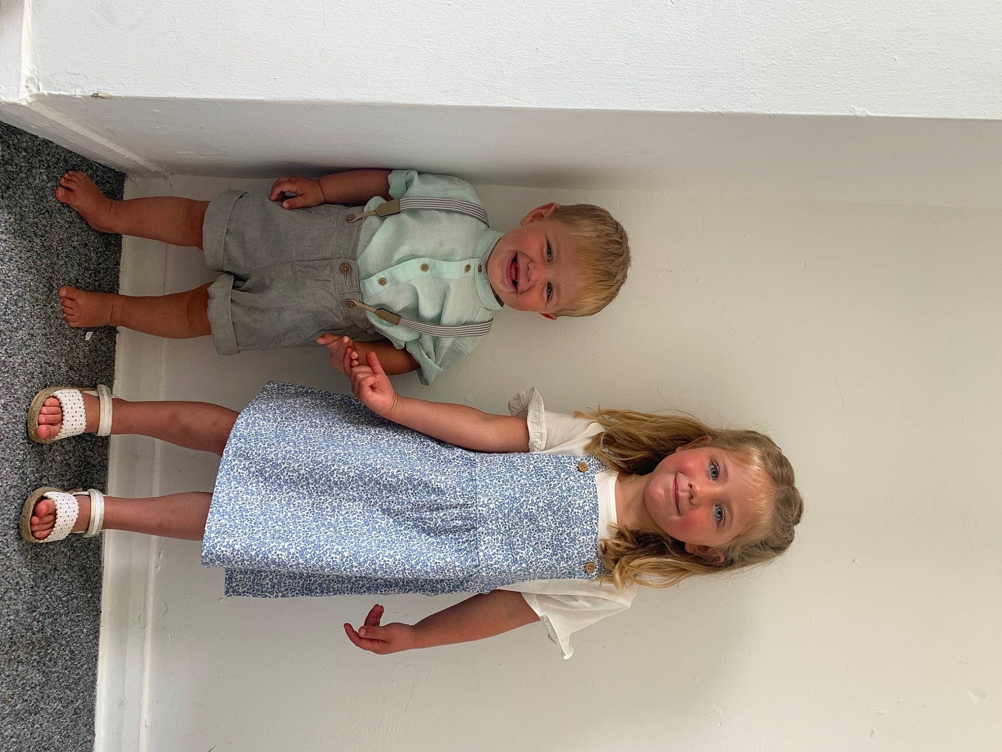 Cruz is registered to the contest to win money with this photo: baby, child, comfort, day_dress, elbow, fun, happy, human_leg, joy, knee, one_piece_garment, pattern, person, rectangle, room, sleeve, smile, thigh, toddler, waist