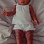 Aniya is registered to the contest to win money with this photo: baby, infant, child, cute, lying_down, blue_outfit, sandals, bows, blanket, soft, indoors, portrait, skin, legs, hands, expression, curious, comfort, resting, young