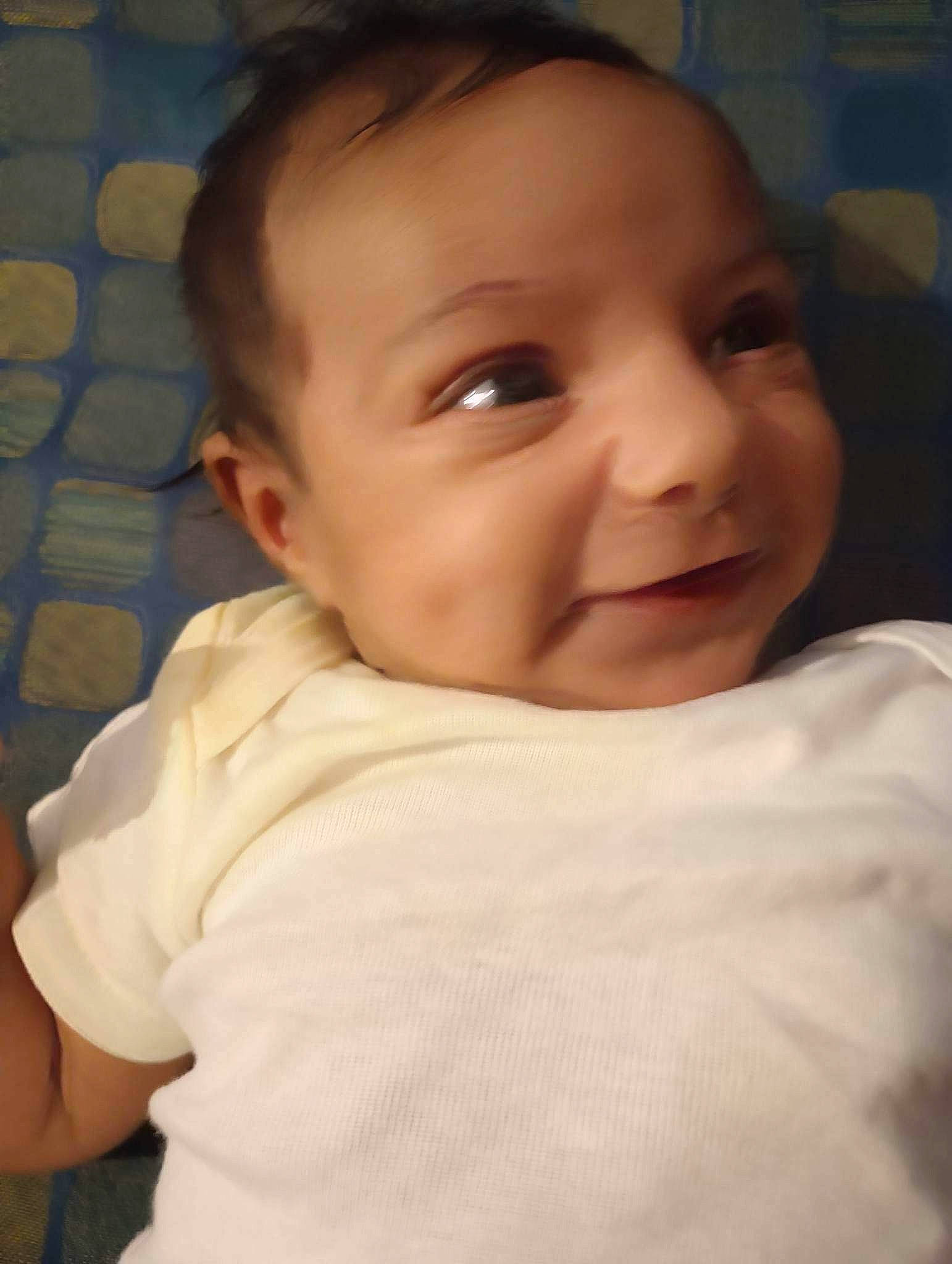 Jasmine joined the competition — help win amazing prizes! baby, baby_toddler_clothing, cheek, child, collar, comfort, forehead, fun, happy, iris, laugh, linens, lip, mouth, nose, person, skin, sleeve, smile, thumb