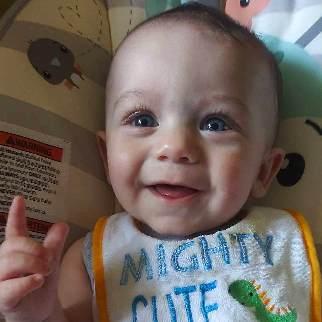 Joey joined the competition — help win amazing prizes! baby, baby_toddler_clothing, cheek, chin, ear, eyebrow, eyelash, forehead, gesture, happy, head, iris, joy, lip, mammal, mouth, nose, person, product, skin