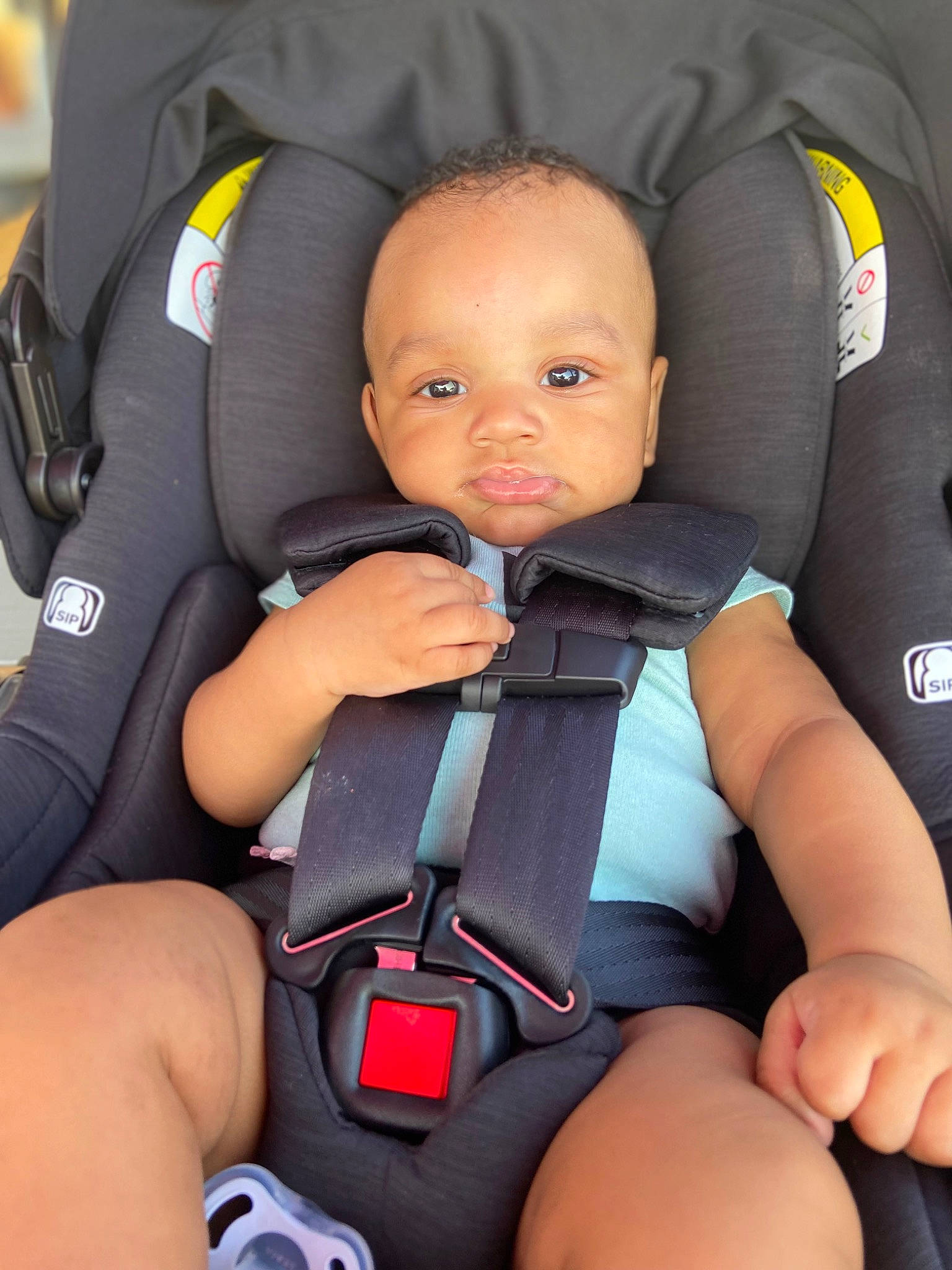 London joined the competition — help win amazing prizes! auto_part, baby, baby_carriage, baby_in_car_seat, baby_products, baby_toddler_clothing, black, car_seat, child, comfort, head_restraint, person, personal_protective_equipment, product, seat_belt, service, sitting, thigh, thumb, toddler