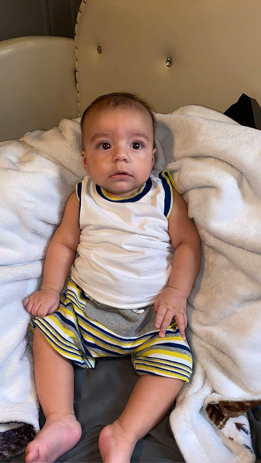 Ariel joined the competition — help win amazing prizes! abdomen, baby, baby_toddler_clothing, cheek, child, comfort, eye, face, happy, head, human_leg, iris, mammal, person, photograph, skin, smile, stomach, toddler, trunk