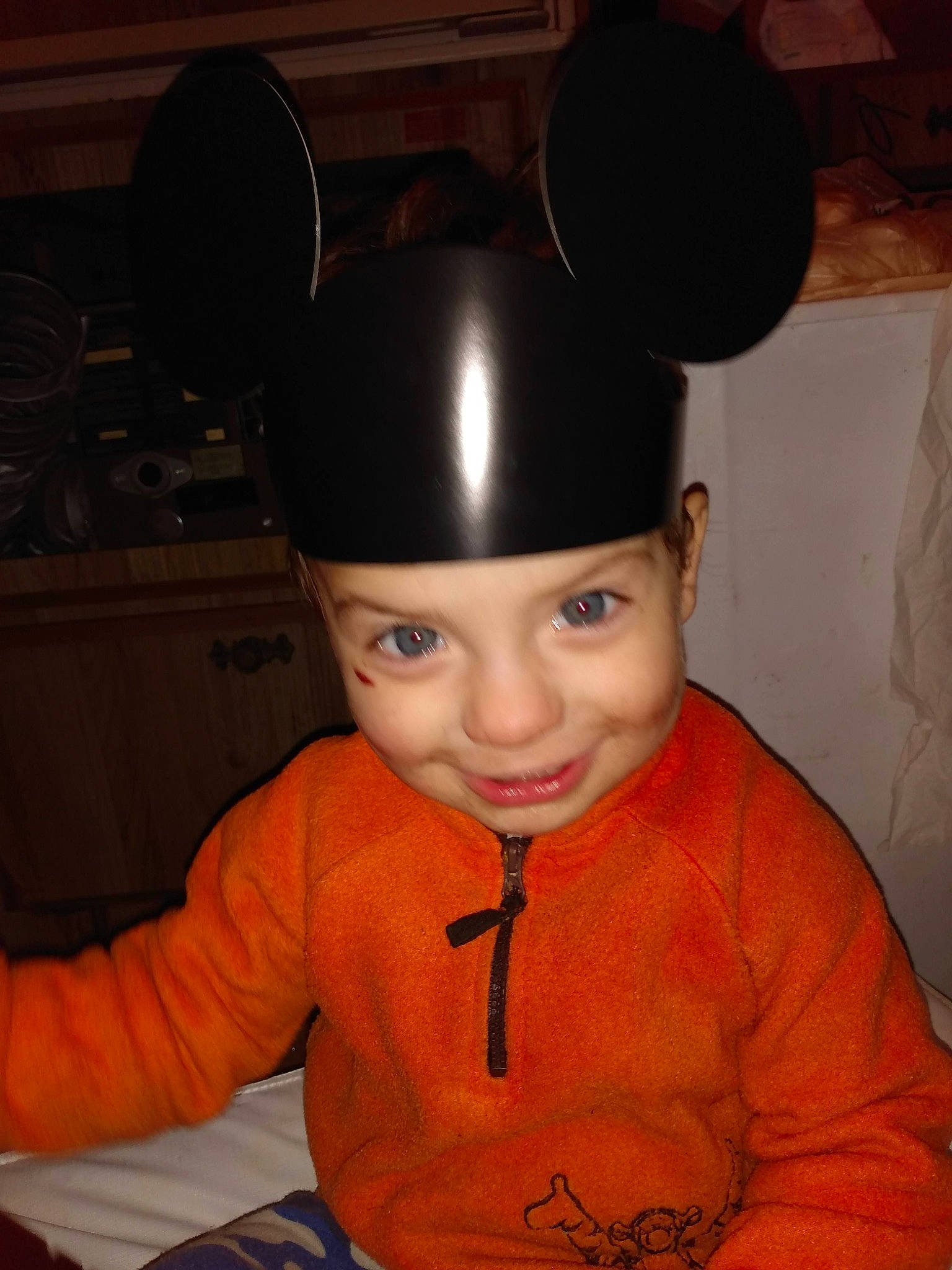 Charlie joined the competition — help win amazing prizes! cap, child, costume, costume_accessory, costume_hat, event, eye, fashion_accessory, fun, happy, hat, headwear, helmet, home_appliance, human_body, joy, party_supply, person, personal_protective_equipment, sitting