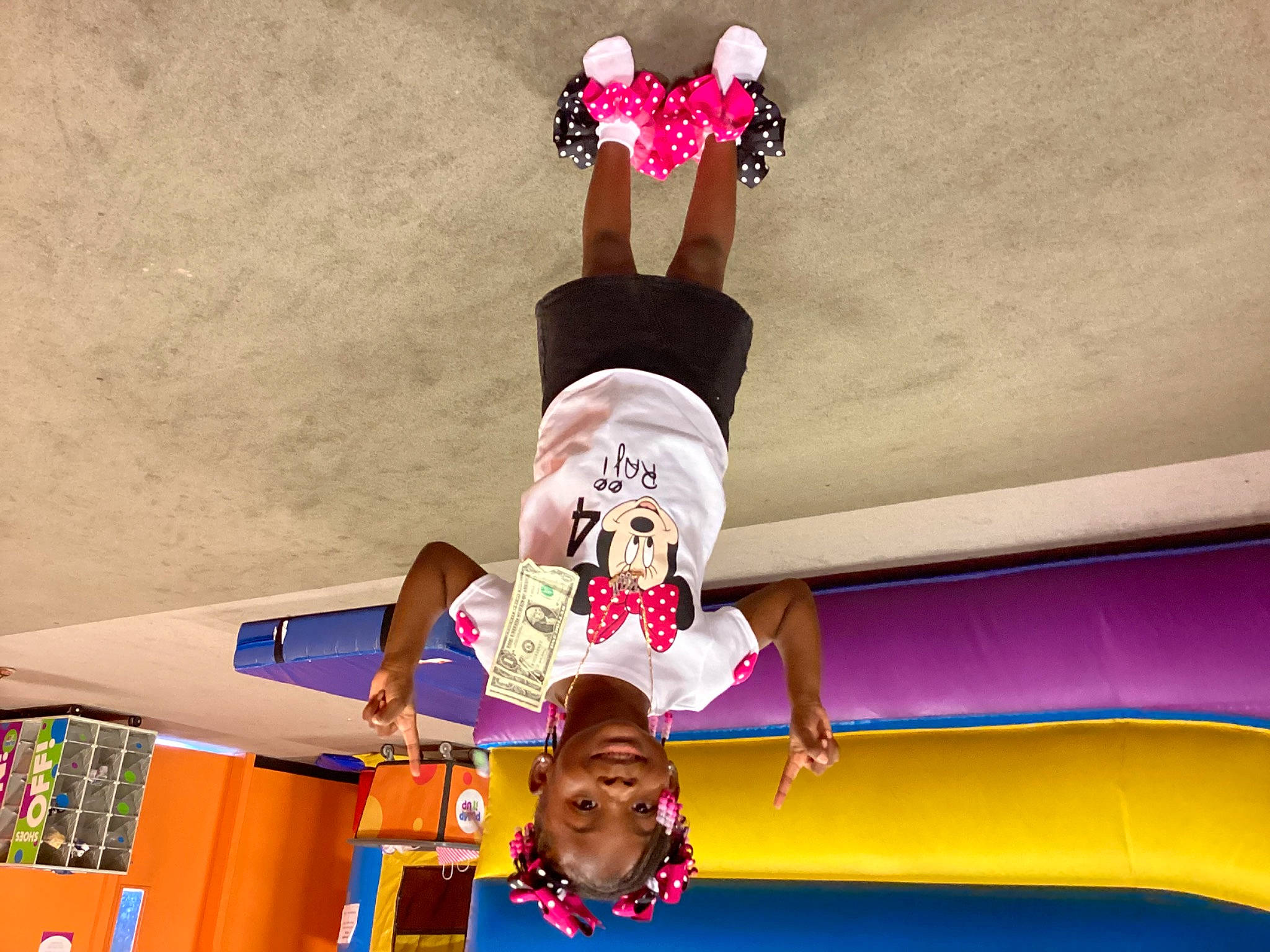 Raji joined the competition — help win amazing prizes! art, balance, ceiling, child, entertainment, event, fashion_design, fun, gesture, happy, headpiece, joy, leisure, magenta, performance, performing_arts, person, pink, public_event, recreation