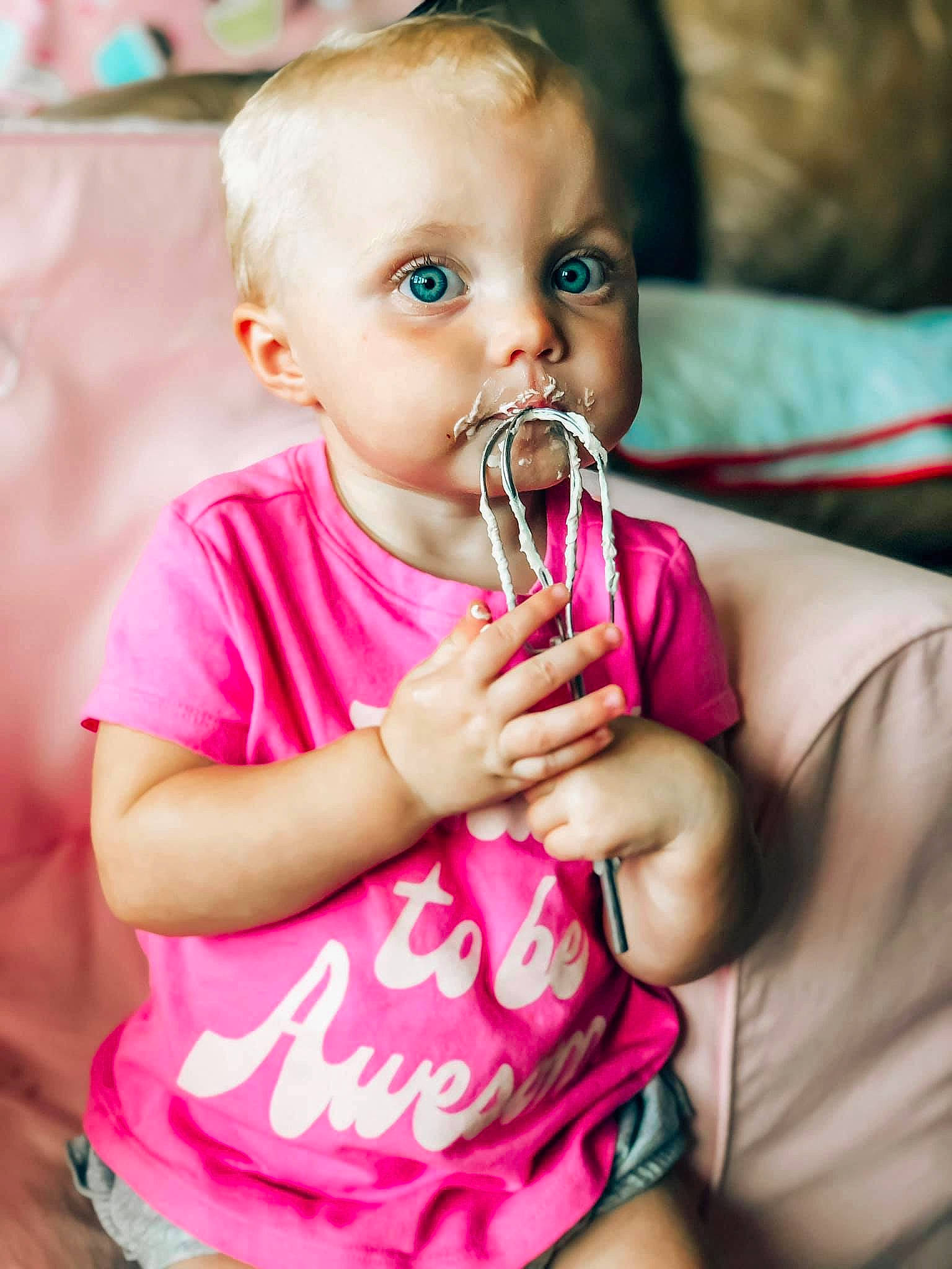 Tenley is registered to the contest to win money with this photo: baby, baby_products, cheek, child, child_model, finger, fun, happy, lip, magenta, mouth, nose, person, pink, play, product, smile, toddler