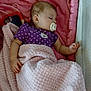 Ashlynn is registered to the contest to win money with this photo: baby, blanket, cat_patch, child, cozy, cute, fabric, indoor, infant, nap_time, pacifier, peaceful, pink, playpen, polka_dot, purple, resting, sleeping, soft_texture, toddler