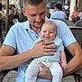 baby, baby_clothes, bonding, cafe, casual, chair, clothing, cute, daylight, family, happy, holding, man, outdoor, people, person, portrait, smile, table, toddler