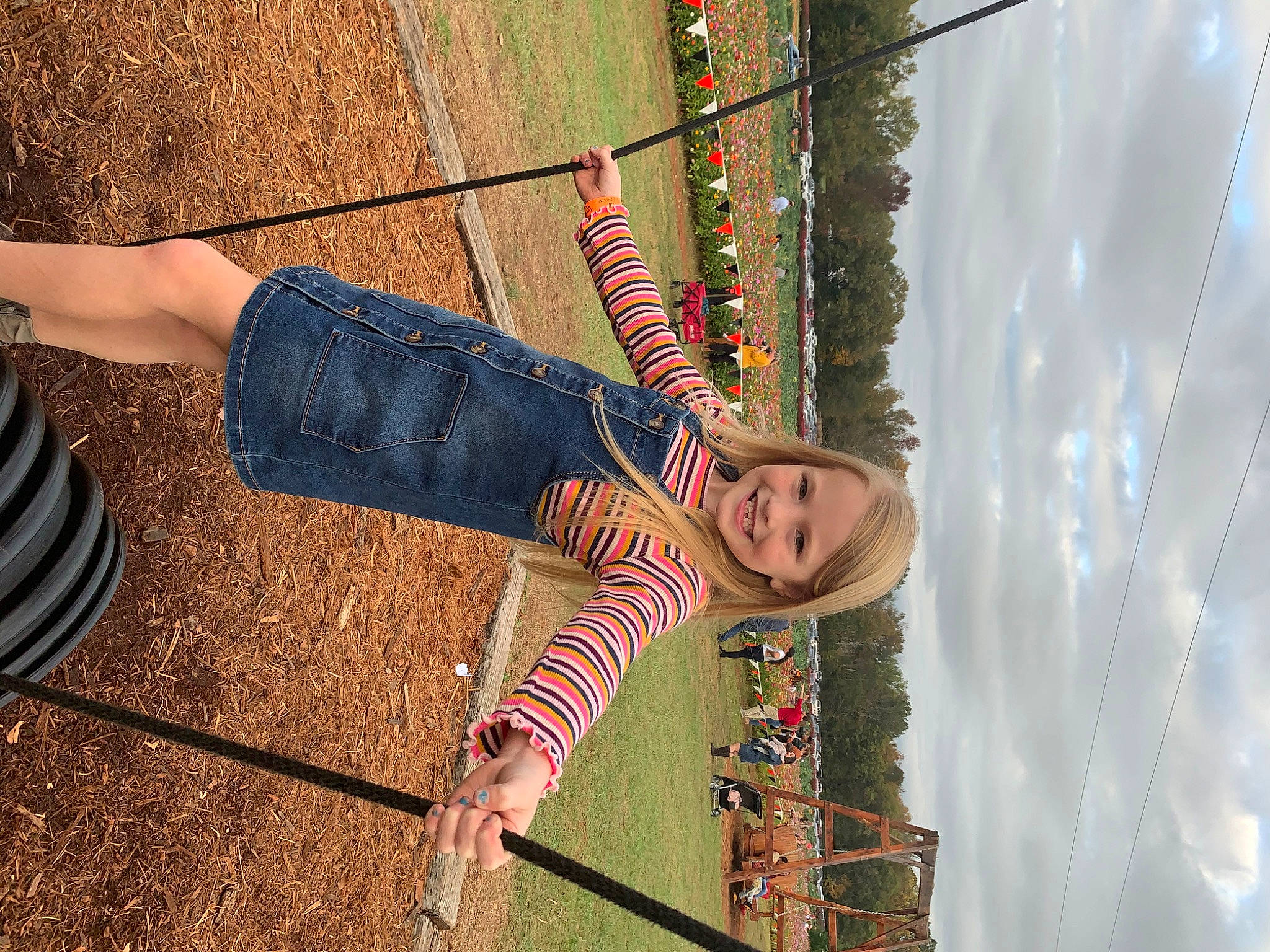 Brynnley joined the competition — help win amazing prizes! child, denim, footwear, jeans, joy, leg, person, tree