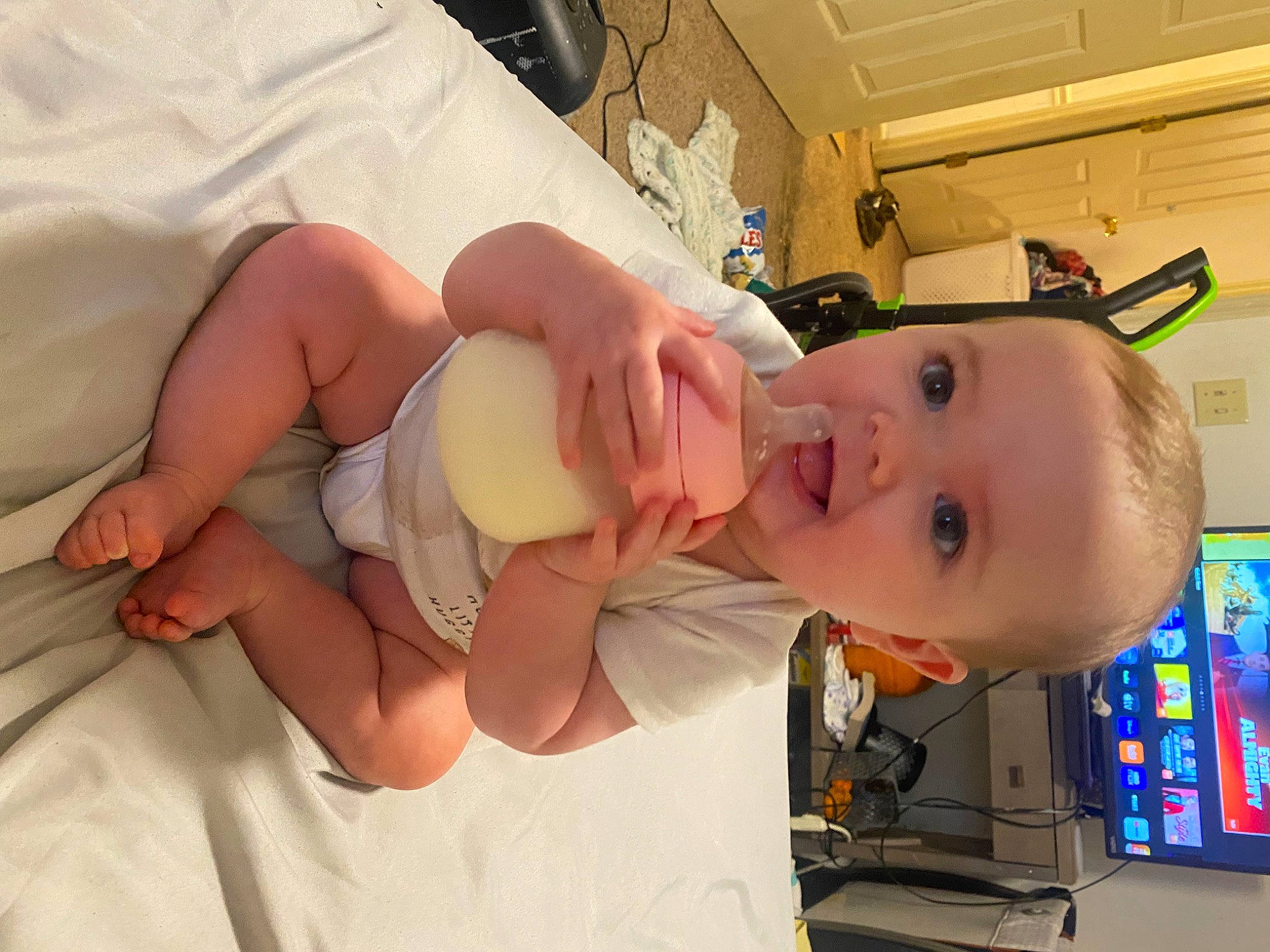 Addyson joined the competition — help win amazing prizes! abdomen, baby, baby_products, baby_safety, baby_toddler_clothing, cheek, chest, child, comfort, diaper, elbow, finger, human_body, medical_procedure, mouth, person, room, skin, stomach, thumb