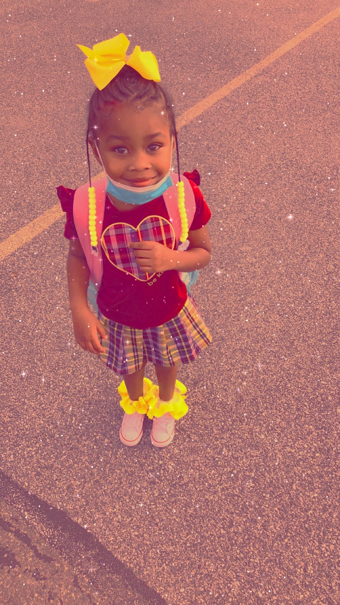 Kimiya joined the competition — help win amazing prizes! asphalt, baby, baby_toddler_clothing, cap, child, dress, fashion_accessory, fun, happy, helmet, human_leg, joy, magenta, orange, pattern, person, personal_protective_equipment, play, recreation, smile