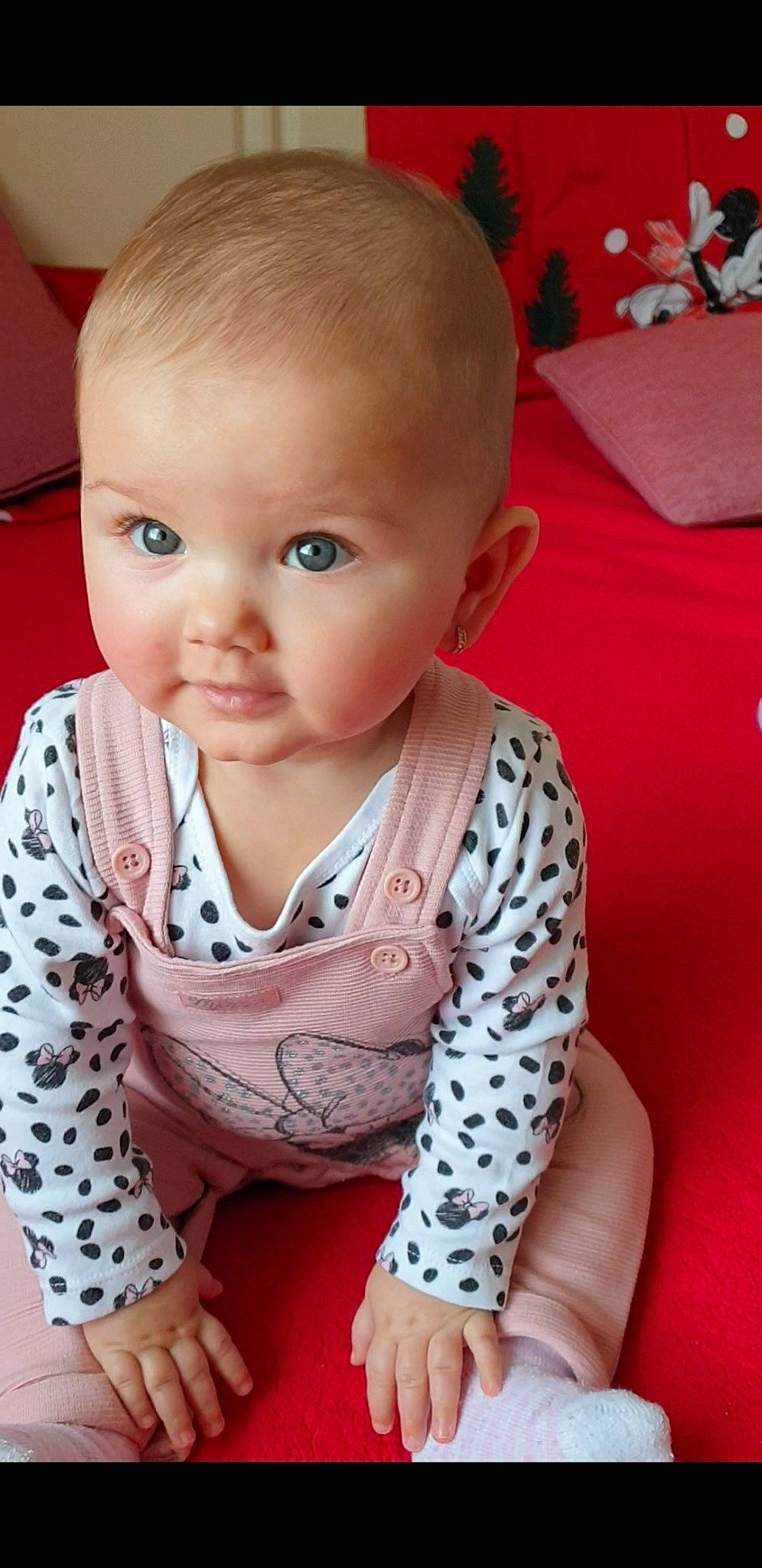 Aylin joined the competition — help win amazing prizes! baby, baby_toddler_clothing, cheek, child, design, eye, face, forehead, head, lip, nose, pattern, person, sitting, skin, smile, toddler