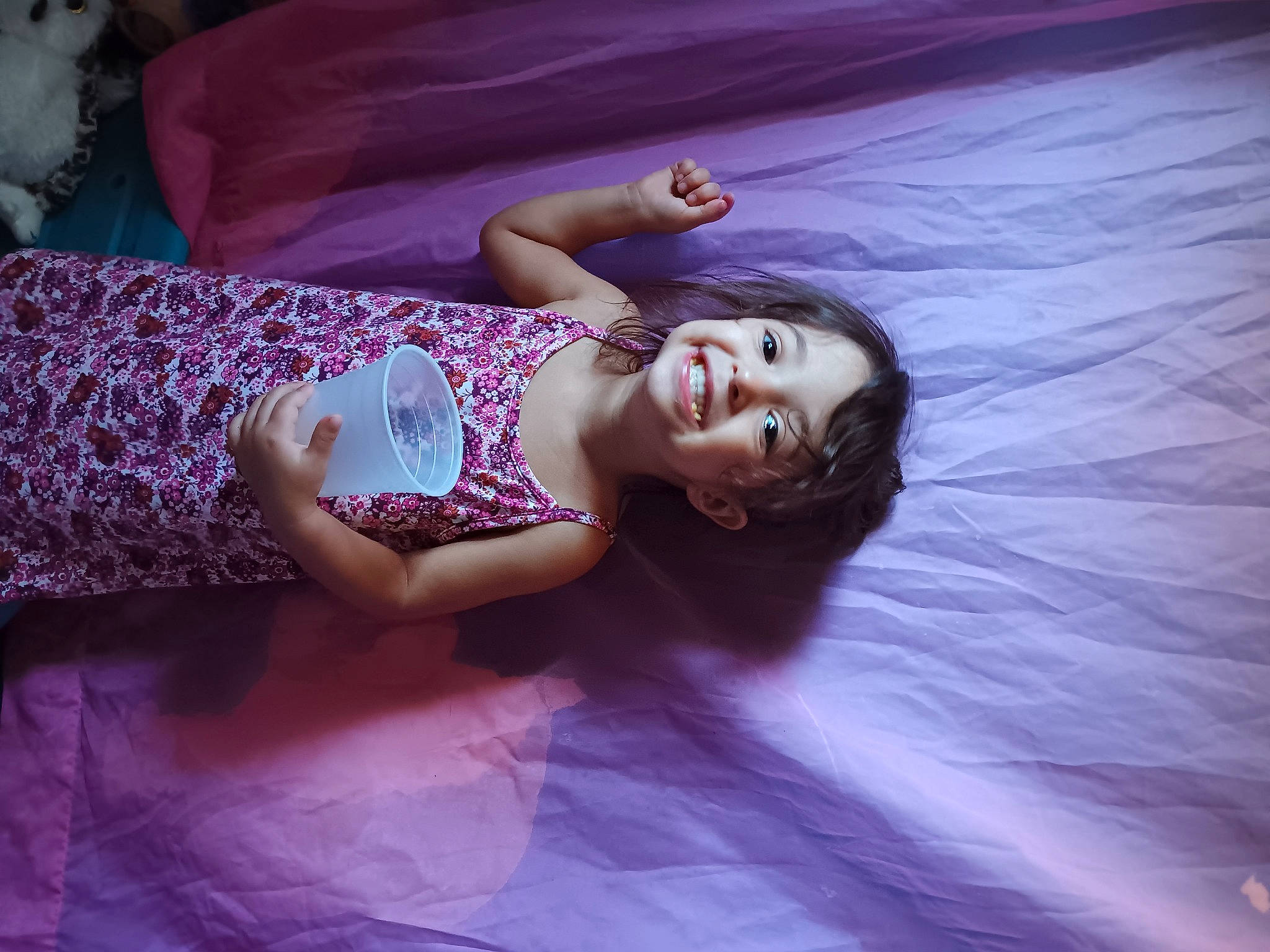 Myla joined the competition — help win amazing prizes! arm, black_hair, dress, eye, fashion_design, flash_photography, happy, head, human_body, human_leg, joy, leg, long_hair, magenta, person, pink, plant, purple, shoulder, skin