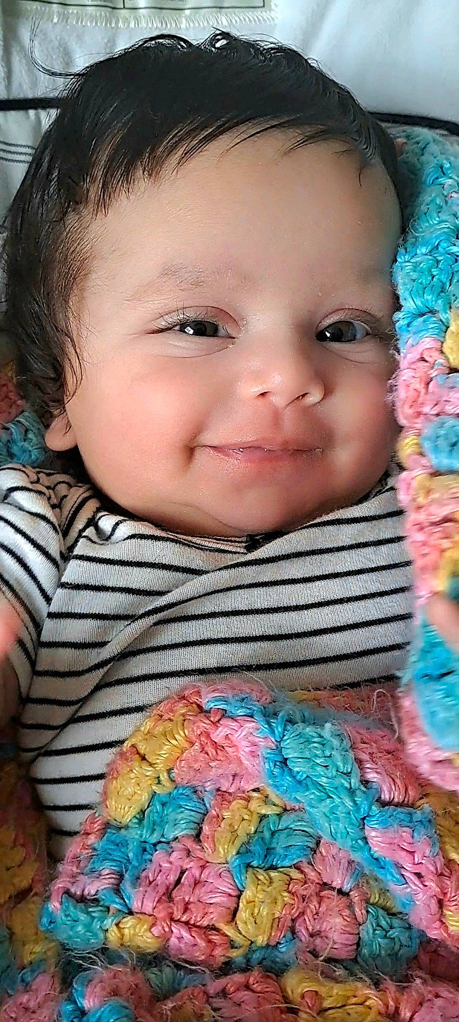 Rosa'Lyn joined the competition — help win amazing prizes! baby_toddler_clothing, blue, cheek, chin, eye, eyebrow, face, facial_expression, hairstyle, happy, iris, joy, lip, mouth, nose, organ, person, pink, plant, skin