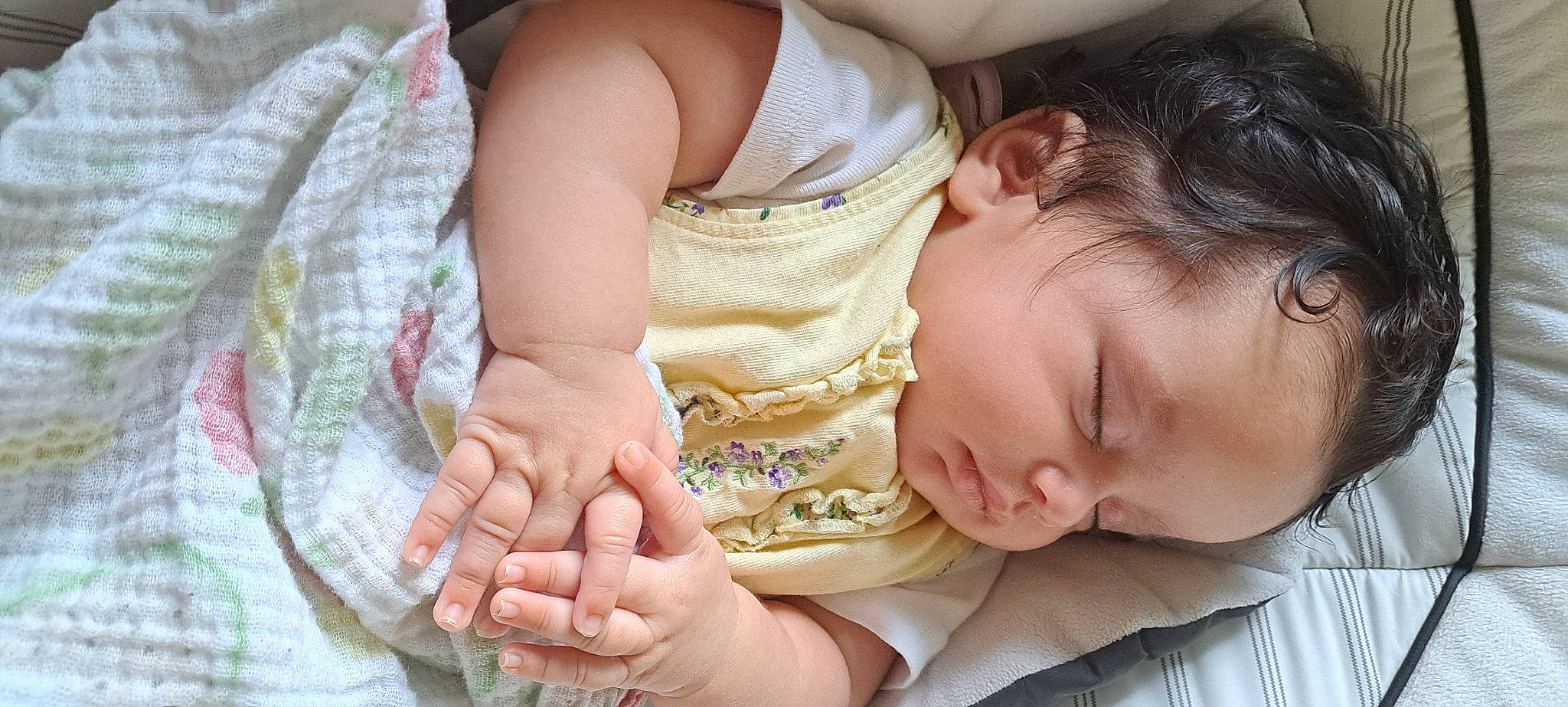 Rosa'Lyn is registered to the contest to win money with this photo: baby, baby_toddler_clothing, cheek, child, chin, comfort, eye, facial_expression, finger, gesture, hand, head, human, mouth, nose, person, product, skin, textile, thumb