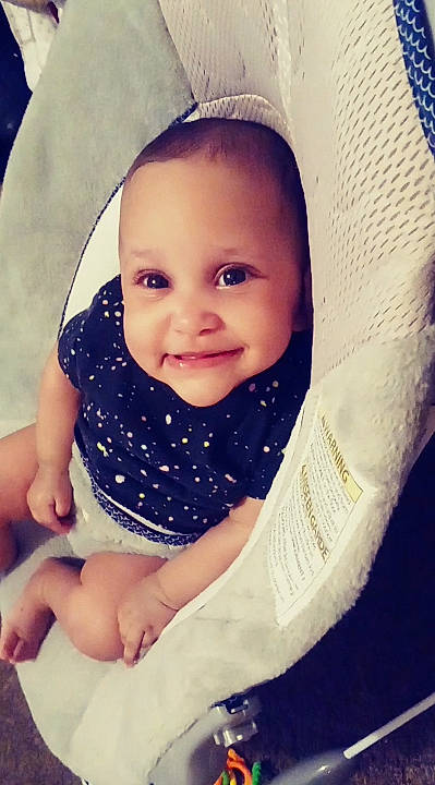 Zaylah joined the competition — help win amazing prizes! baby_toddler_clothing, cheek, comfort, eyebrow, eyelash, face, gesture, hairstyle, human_body, iris, joy, lip, mouth, neck, outerwear, person, product, skin, sleeve, smile