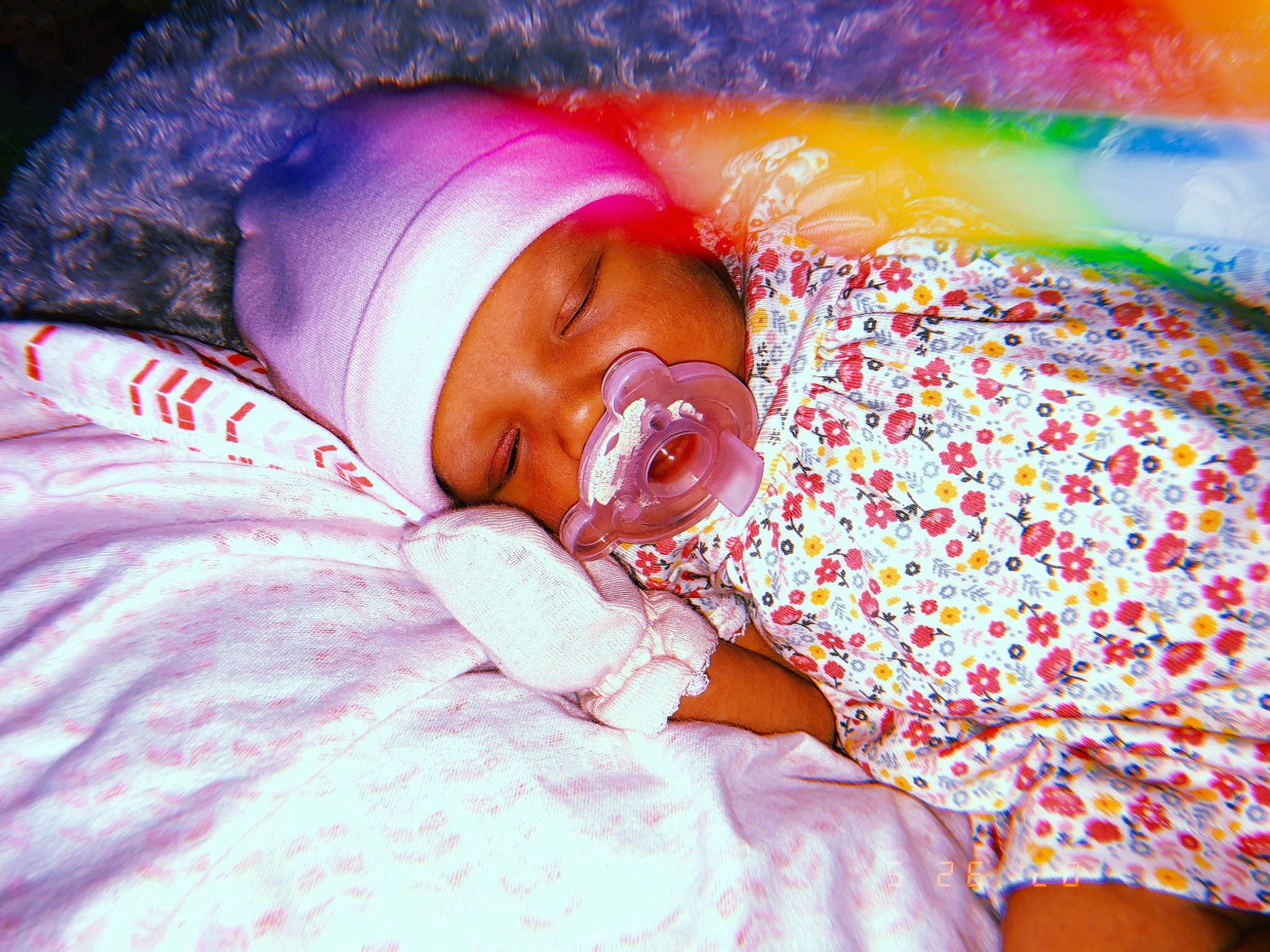 Anna-leigh is registered to the contest to win money with this photo: baby, baby_sleeping, bedtime, child, happy, headwear, mouth, nap, nose, person, pink, skin, sleep