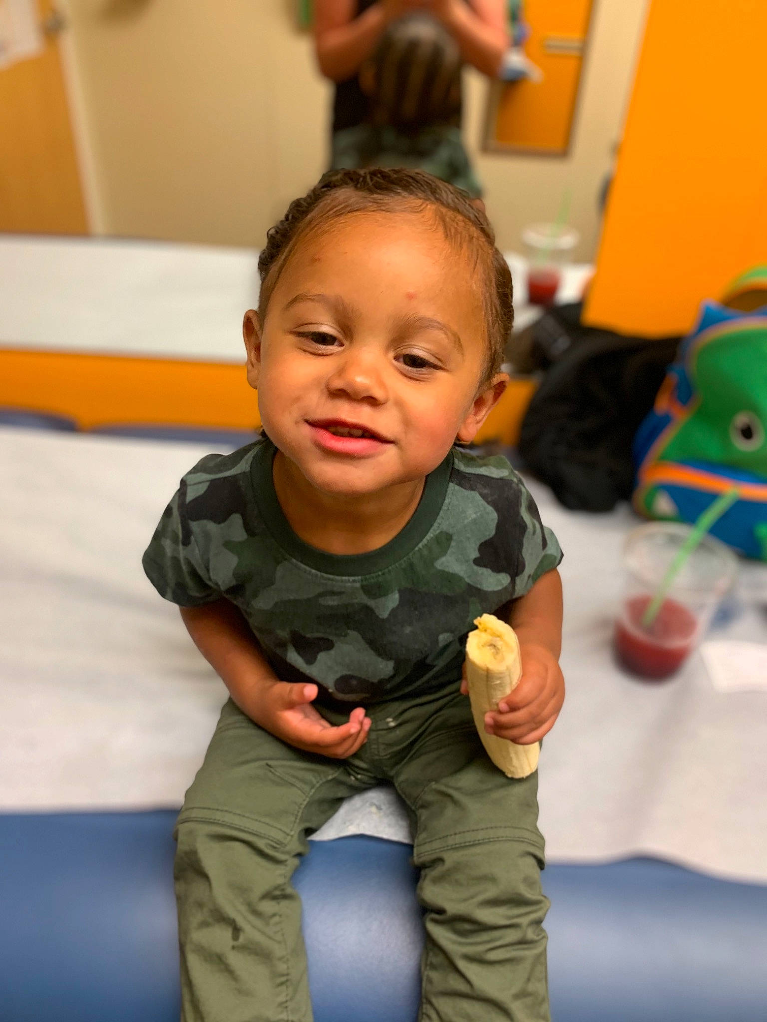 Kyreem is registered to the contest to win money with this photo: baby, baby_toddler_clothing, cheek, child, event, flooring, fun, happy, head, leisure, person, play, room, sitting, skin, sleeve, smile, standing, thumb, toddler