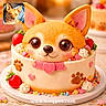 Zowie joined the competition — help win amazing prizes! cake, dog_face, dessert, strawberry, sprinkles, cream, pink, brown, cute, food, closeup, colorful, decorated, sweet, celebration, pet, animal, collar, paw_print, background_blur
