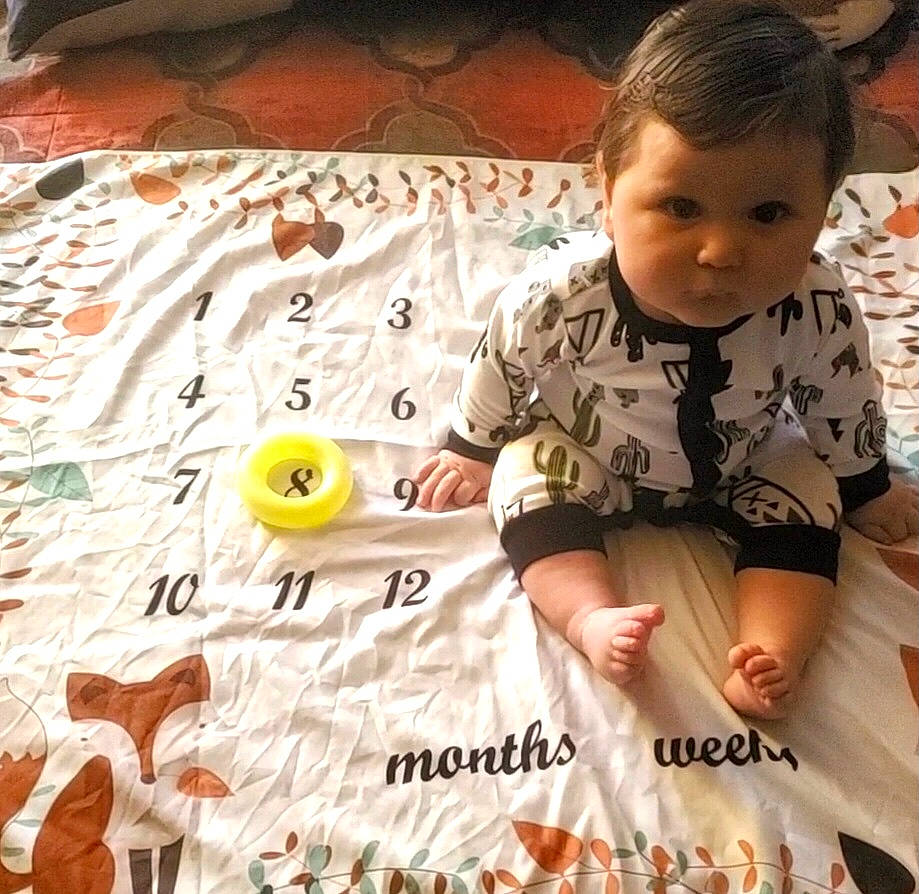 Dean joined the competition — help win amazing prizes! adaptation, baby, baby_toddler_clothing, cloud, comfort, cool, facial_expression, floor, flooring, happy, head, leaf, pattern, person, product, skin, sleeve, t_shirt, textile, toddler